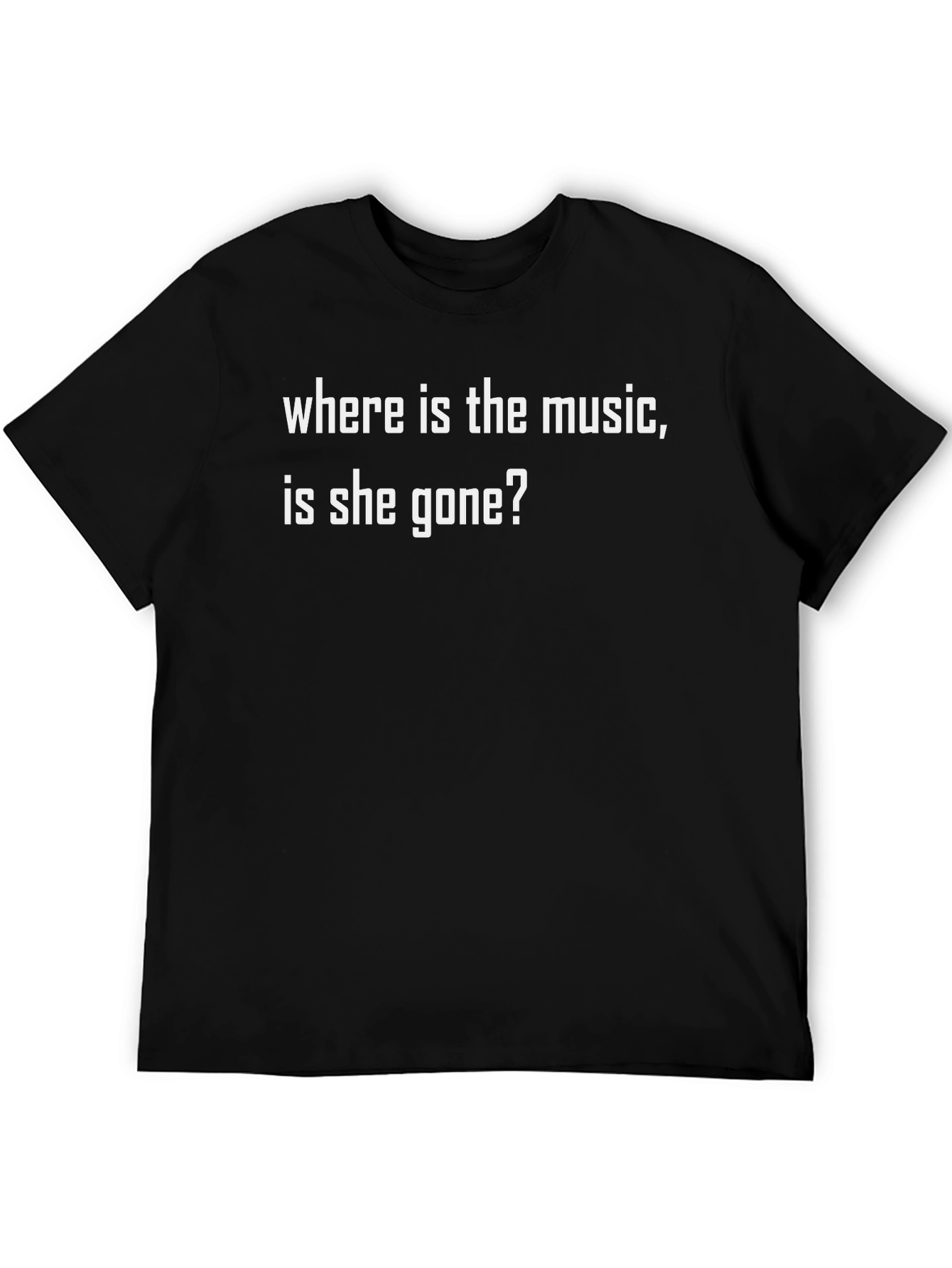 Black Where Is The Music T-Shirt - Black Graphic Tee view 5