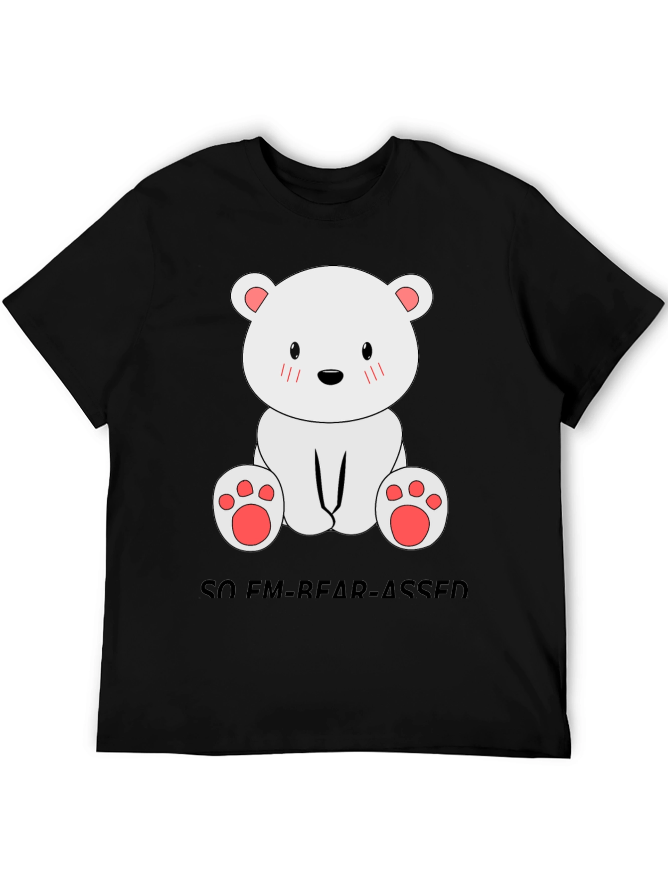 Black Funny Bear Pun T-Shirt - So Em-bear-assed! view 5