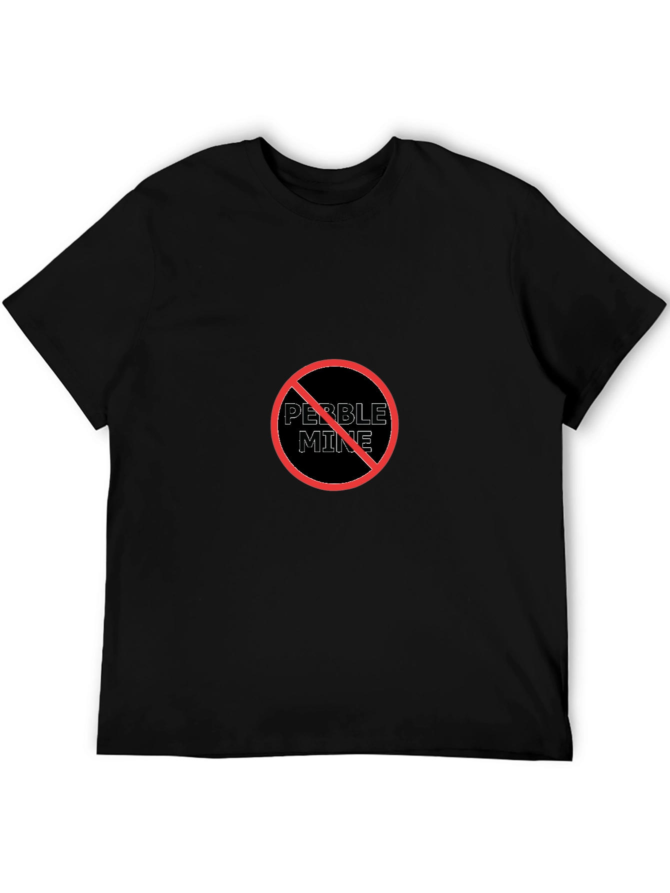 Black No Pebble Mine Black T-Shirt - Environmental Awareness Tee view 5
