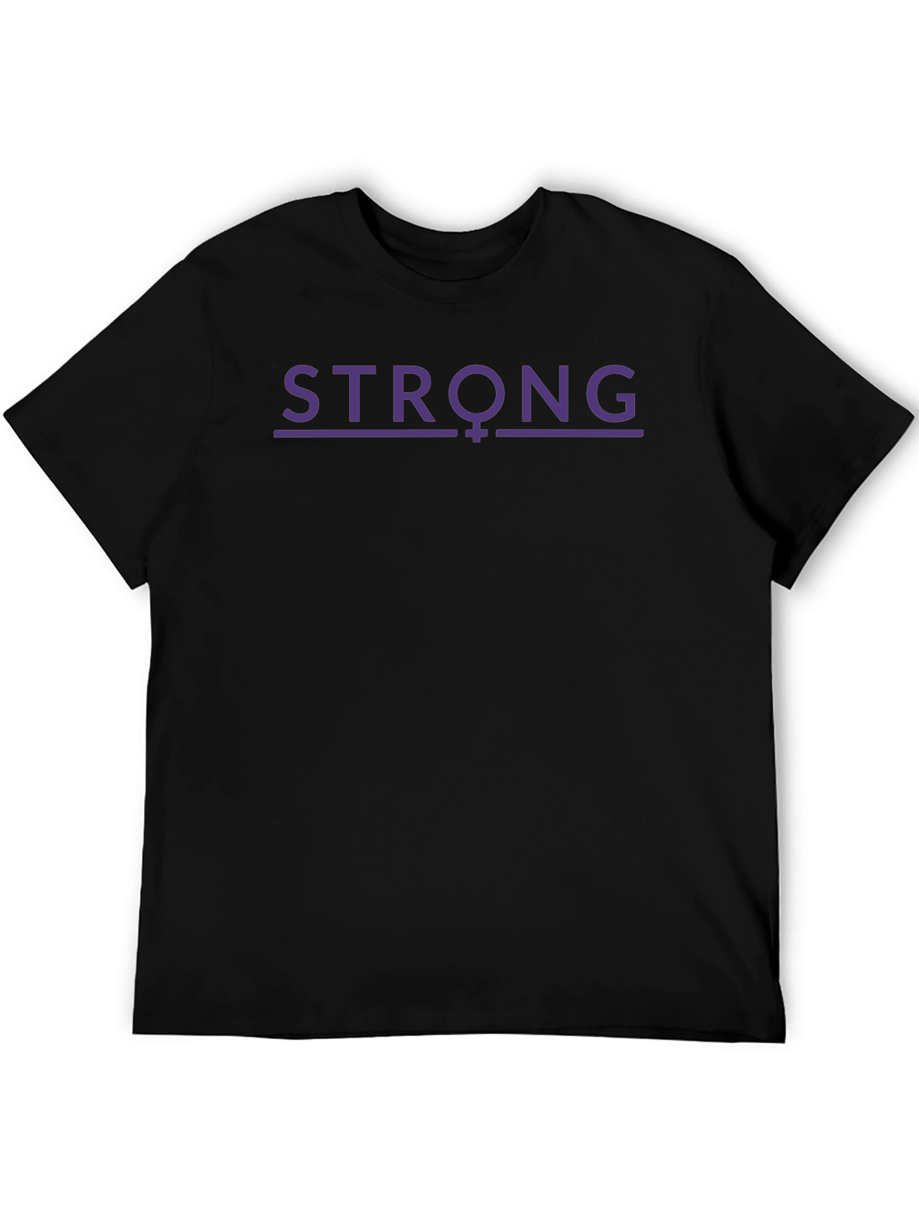 Black Strong Feminist T-Shirt - Purple Design view 5