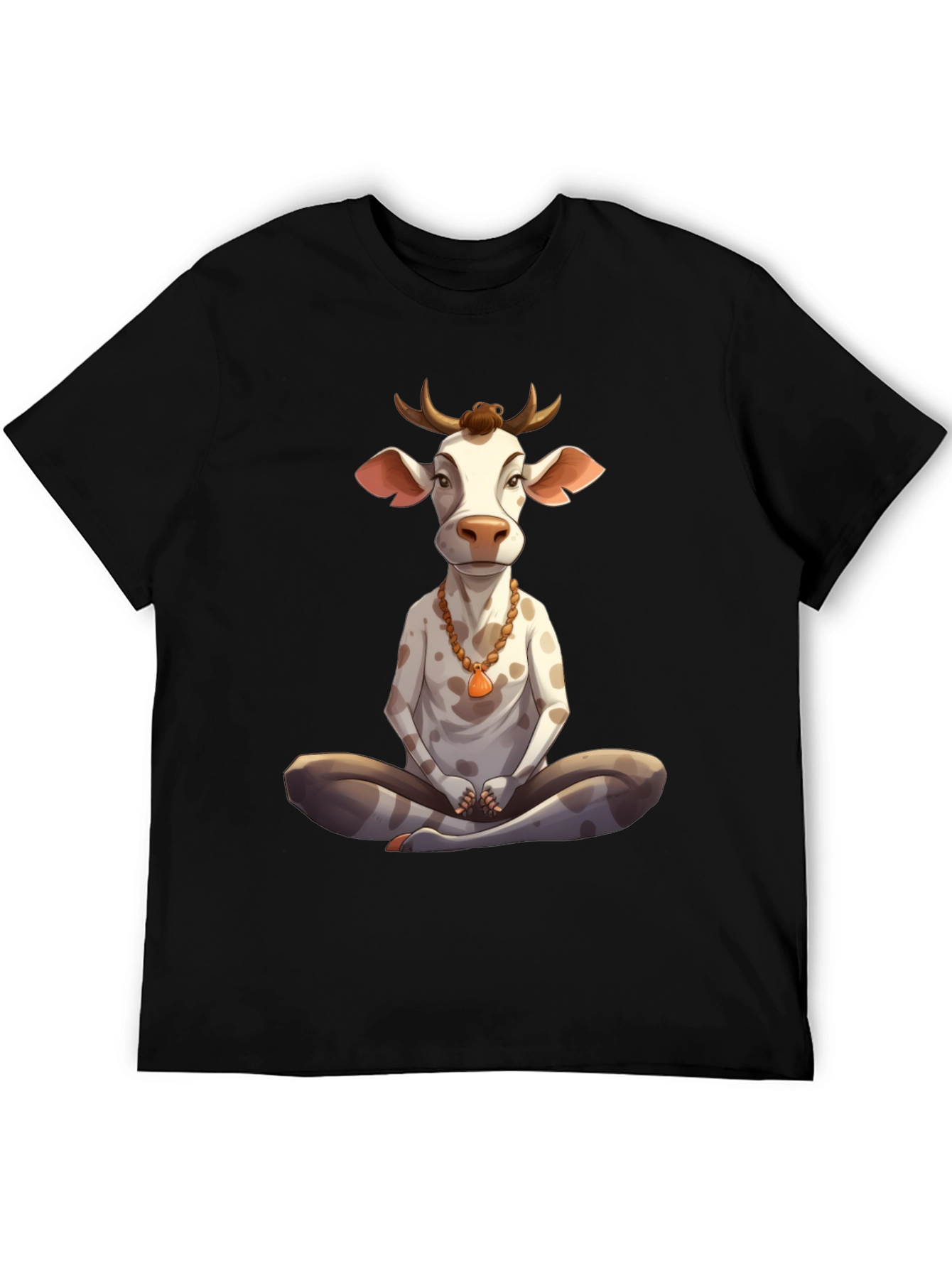 Yoga Cow Graphic Tee - Meditating Bull T-Shirt - 5