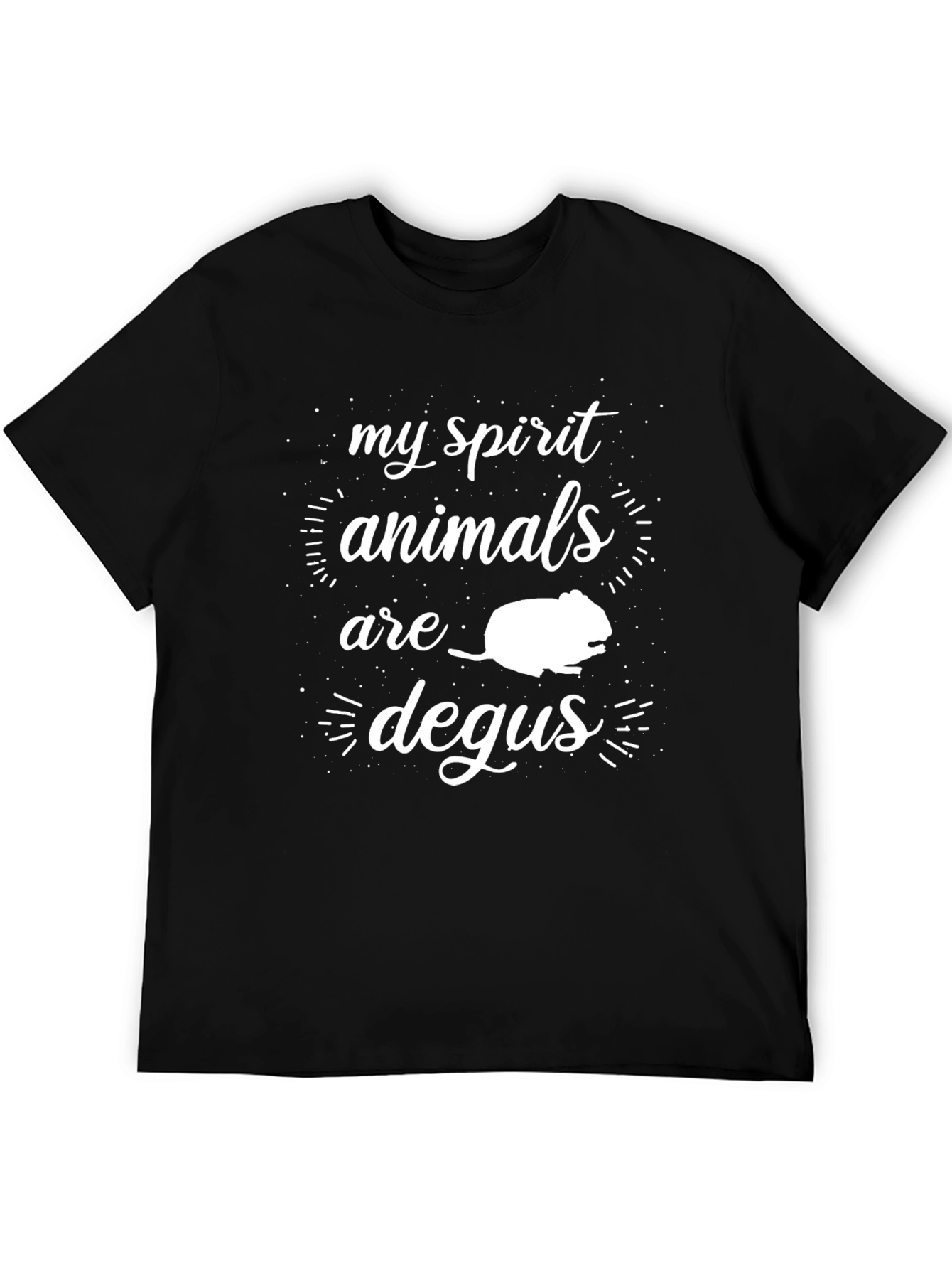 Black My Spirit Animals are Degus T-Shirt view 5