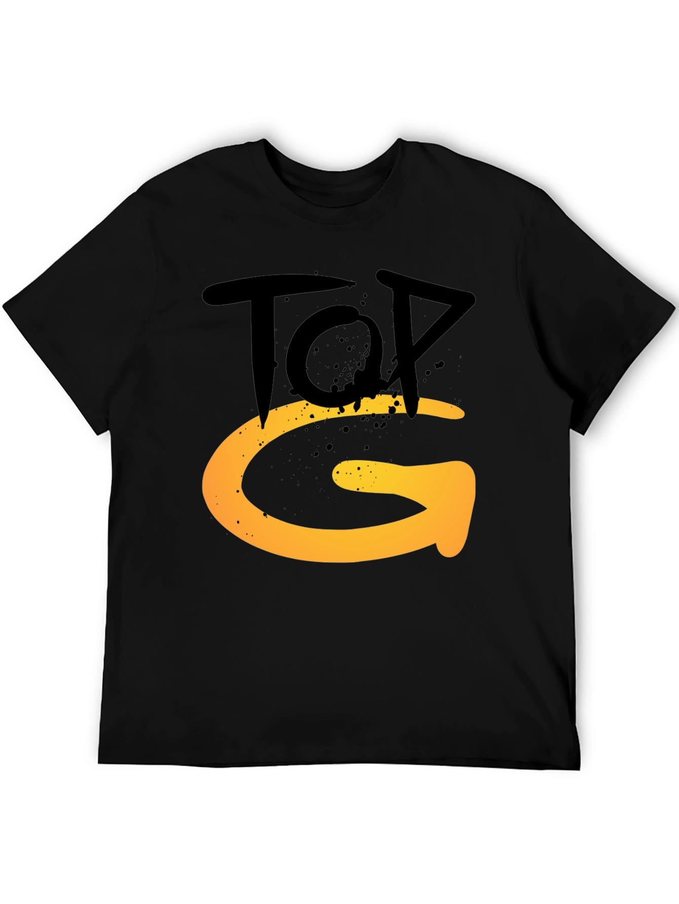 Black Top G Graphic Tee - Stylish Men's Black T-Shirt view 5