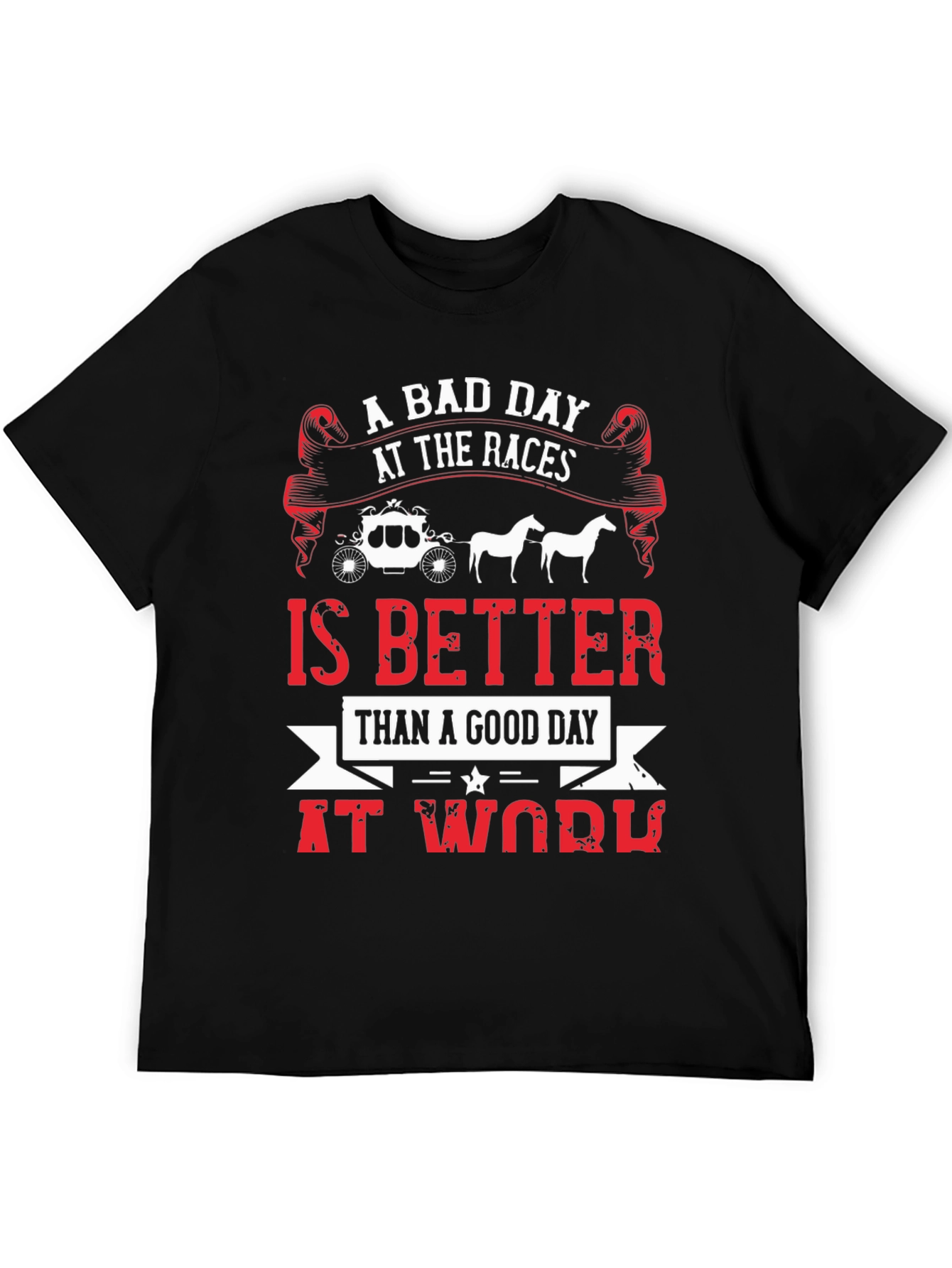Black A Bad Day At The Races Men's Graphic Tee view 5