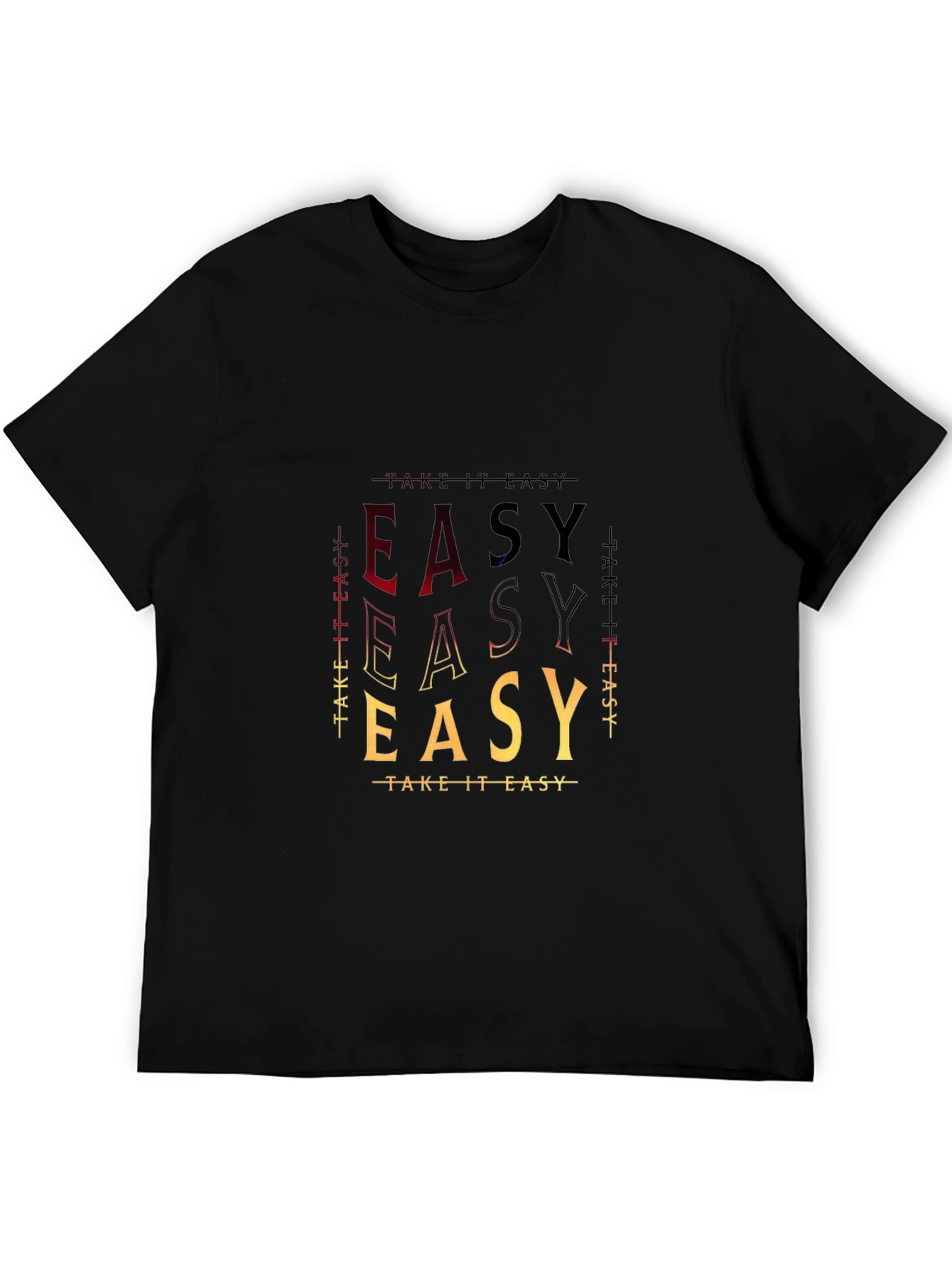 Black Take It Easy T-Shirt - Stylish Graphic Tee view 5