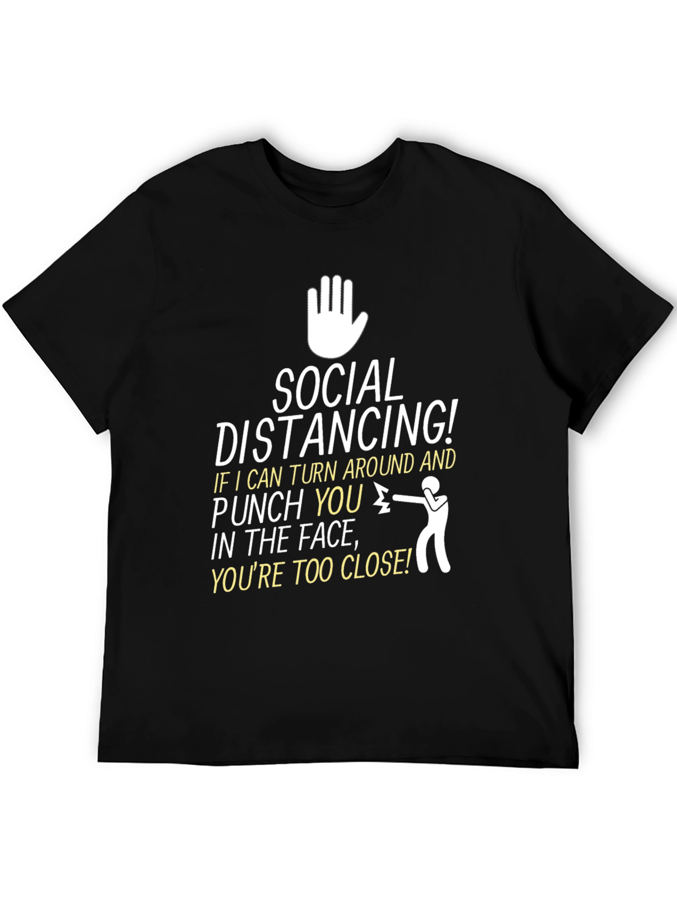 Black Social Distancing Graphic Tee - Stay Safe & Stylish view 5