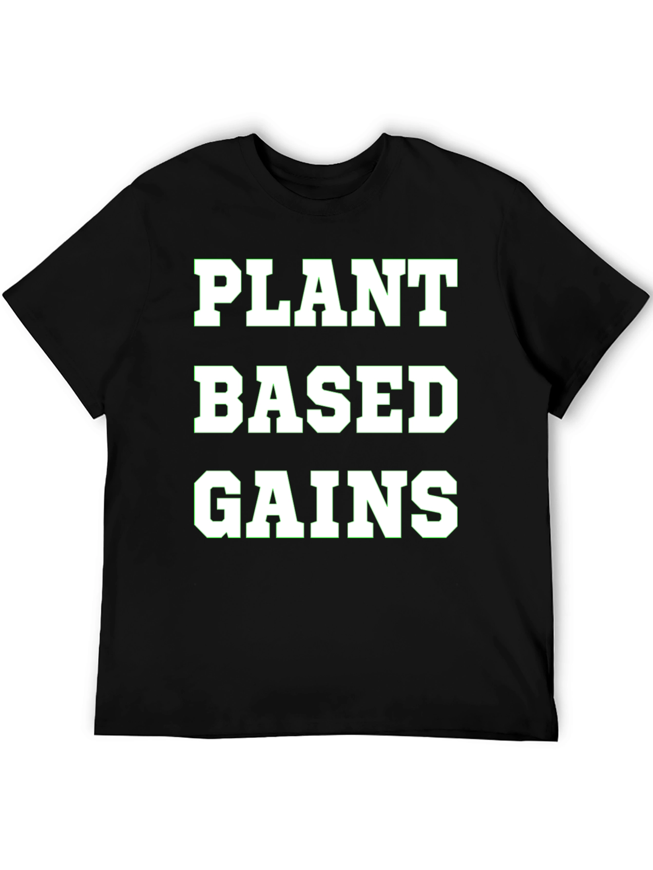 Black Plant Based Gains T-Shirt view 5