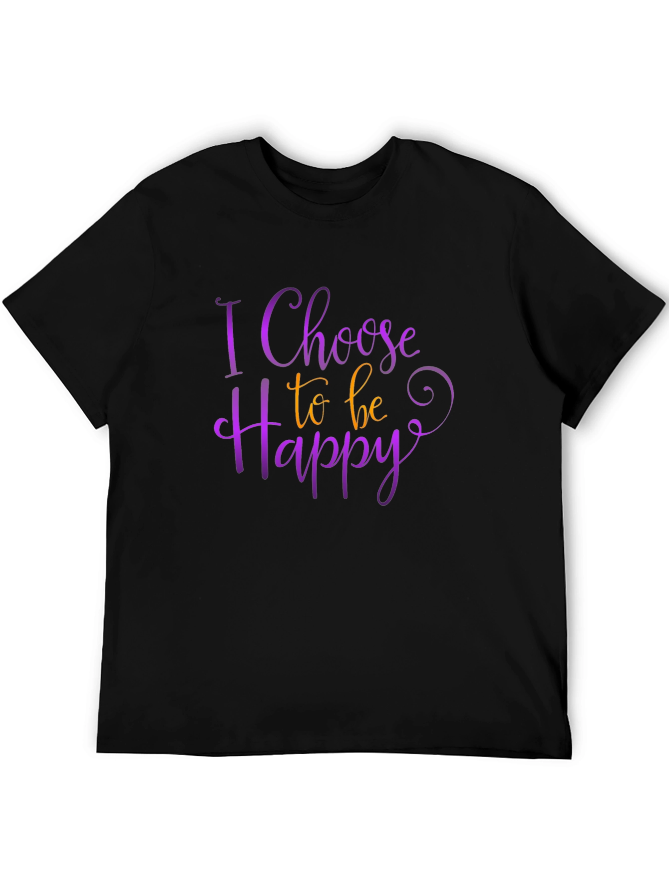 Black Choose Happy Graphic Tee - Positive Vibes Shirt view 5