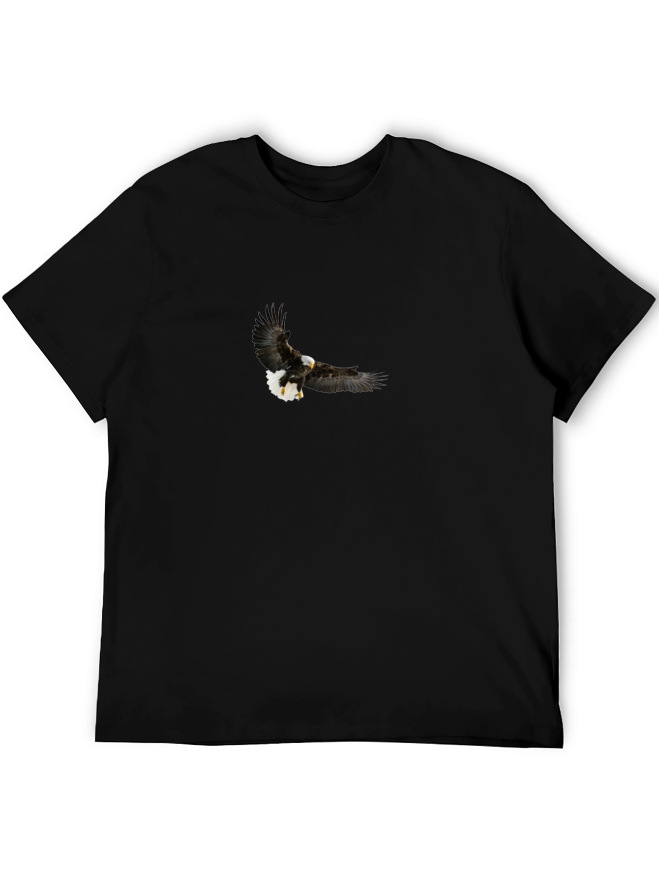 Black Bald Eagle Graphic Black T-Shirt view 5