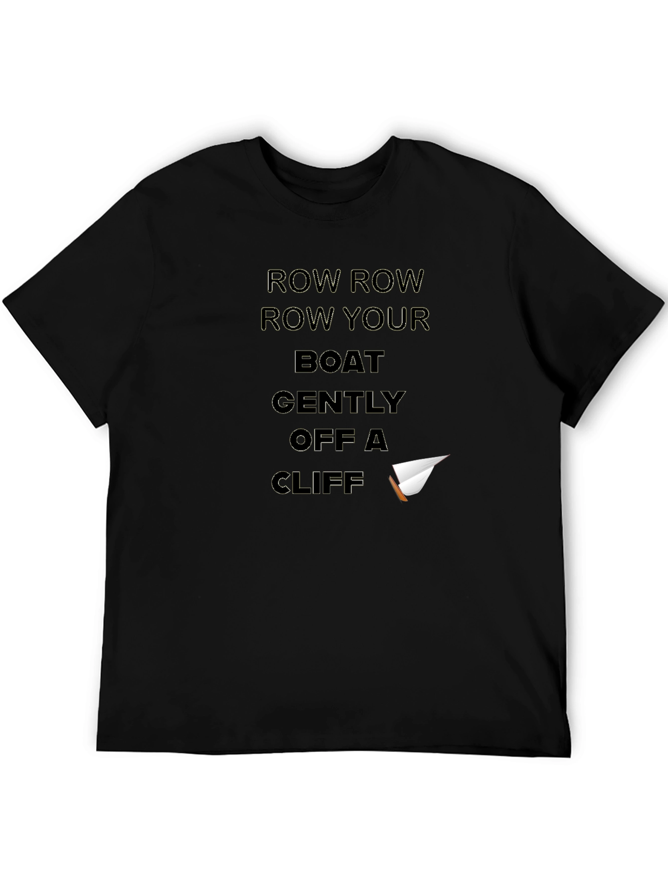 Black Row Your Boat Off a Cliff T-Shirt view 5
