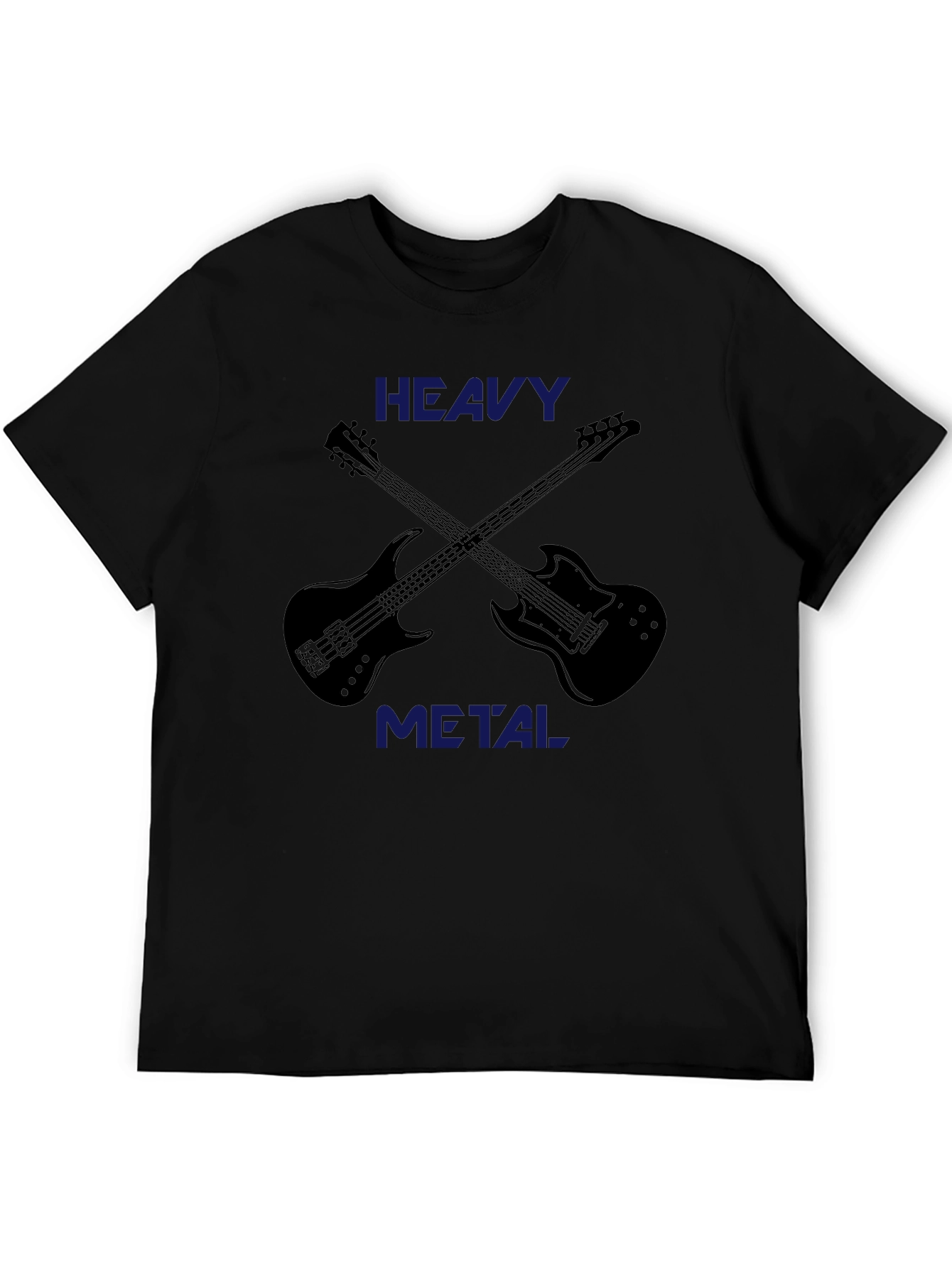 Black Heavy Metal Music T-Shirt - Guitar Graphic Tee view 5