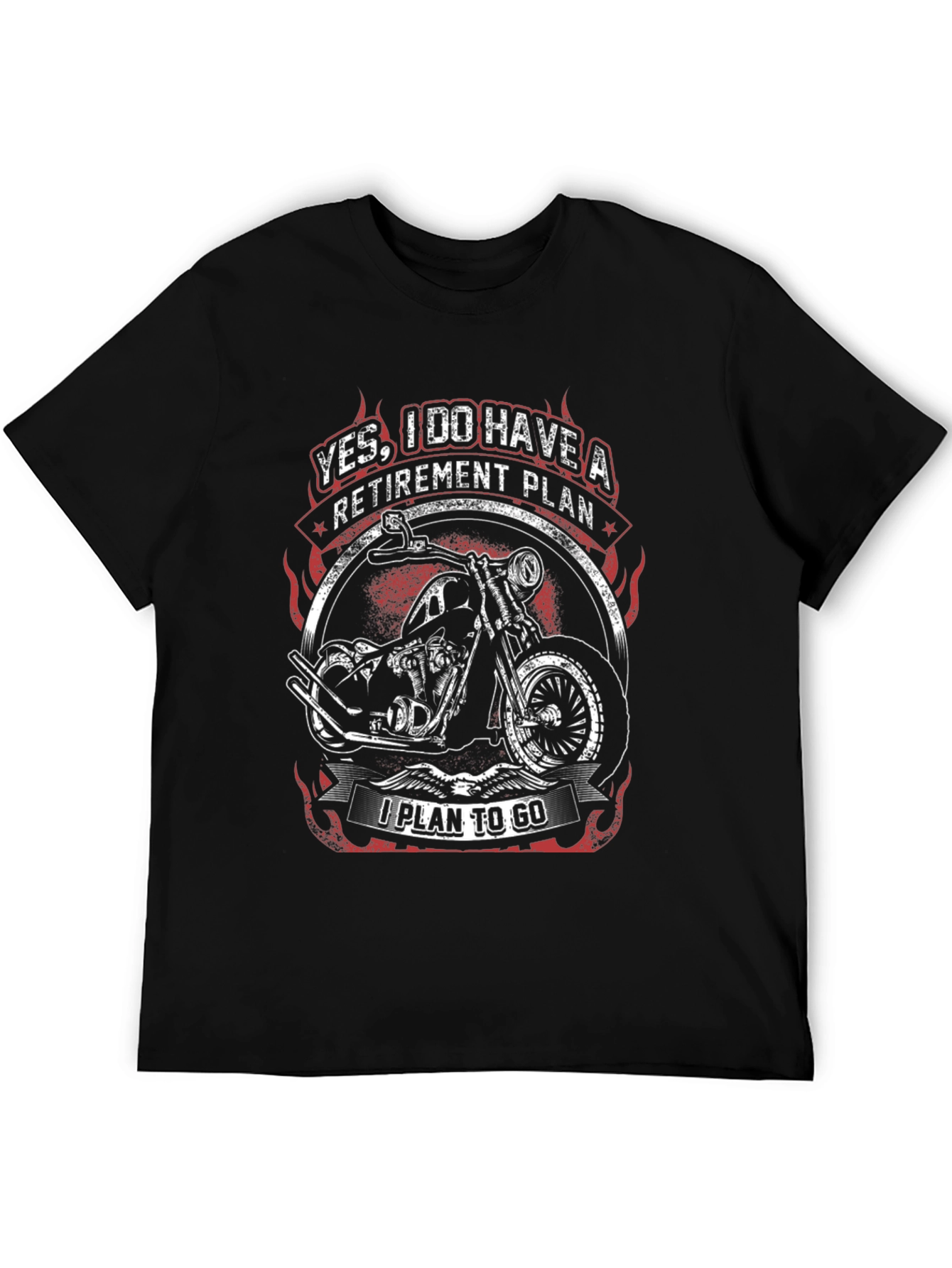 Black Retirement Plan Motorcycle Graphic Tee view 5