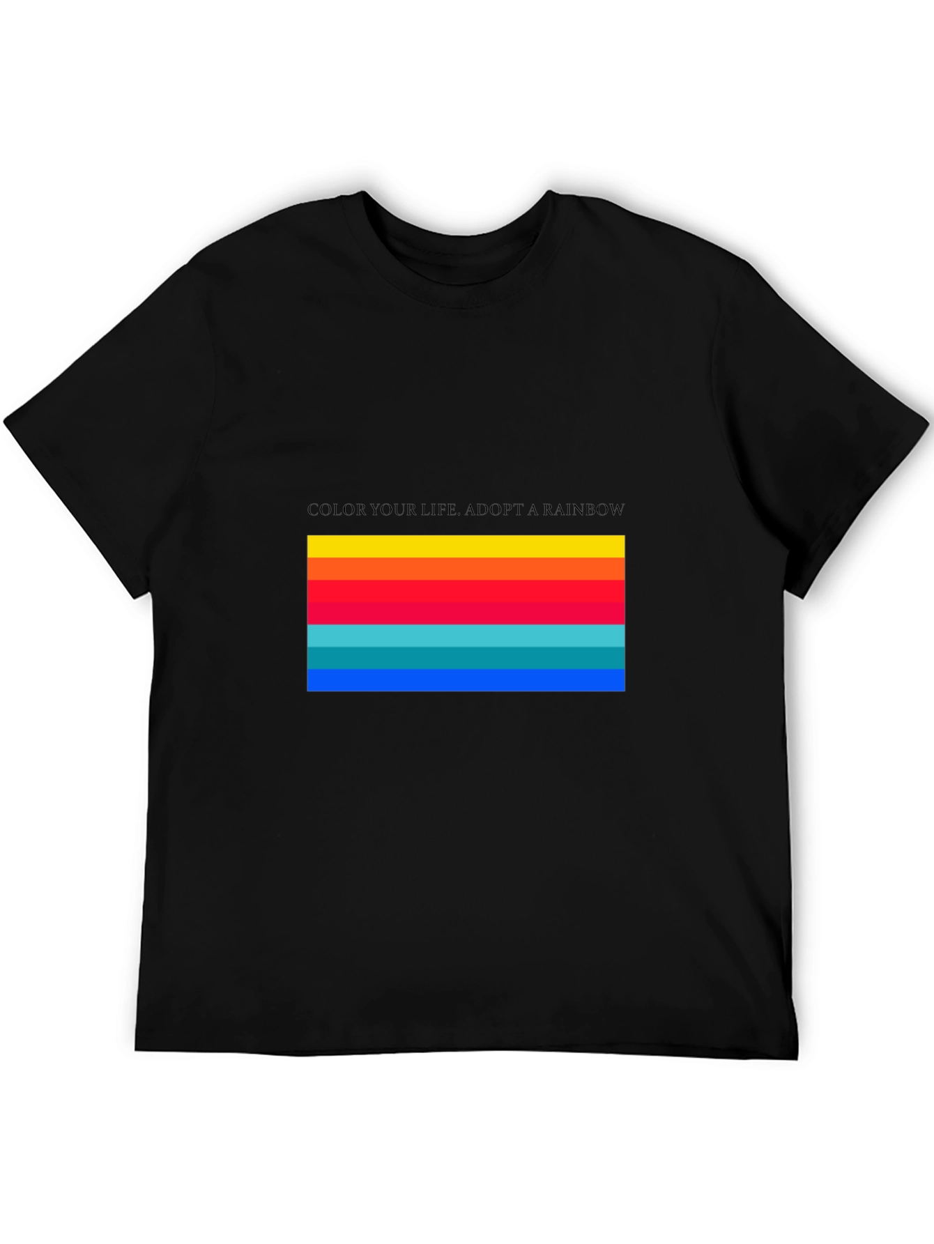 Black Rainbow Stripe Tee - Color Your Life! view 5