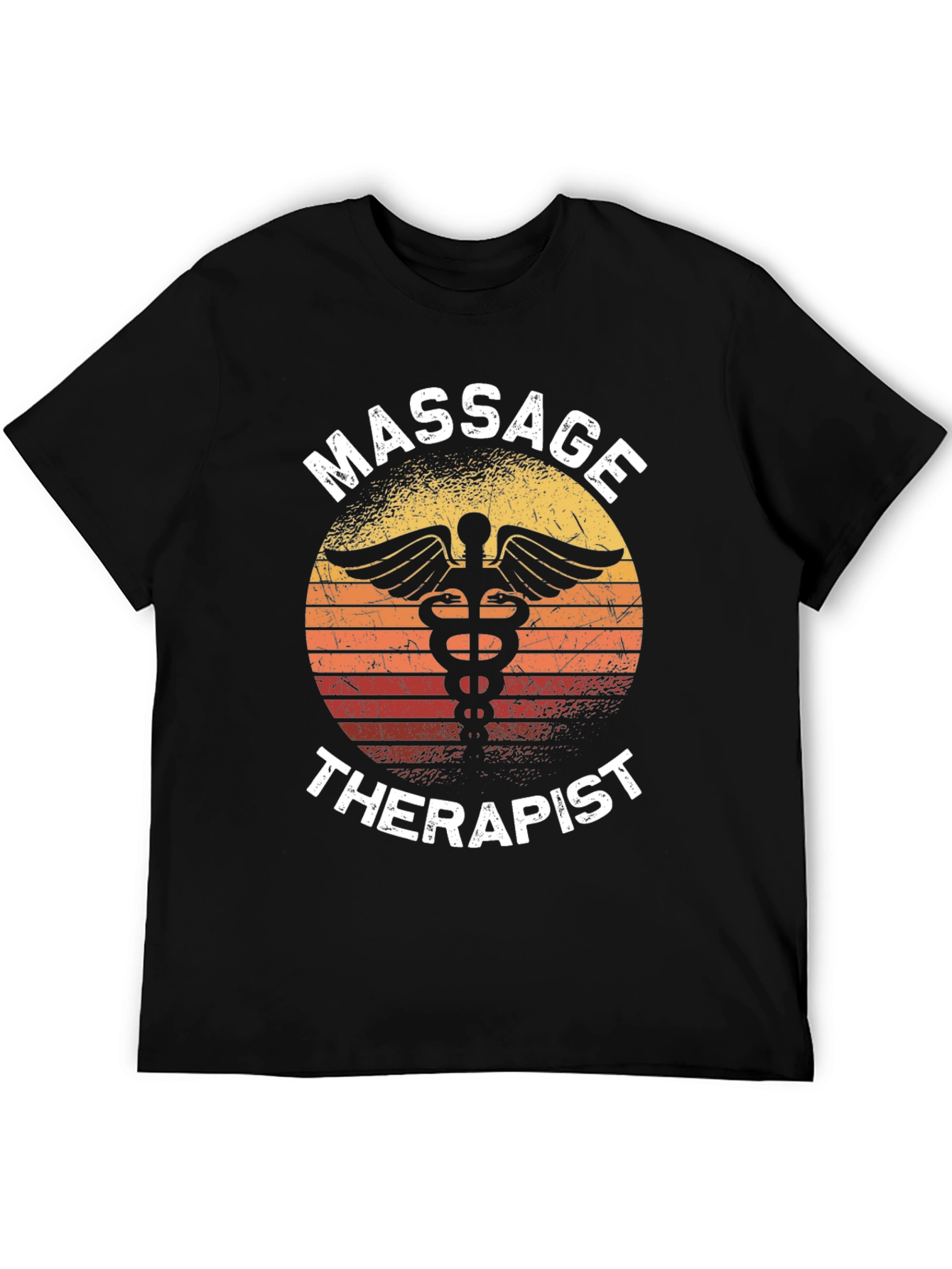 Black Massage Therapist Sunset T-Shirt view 5