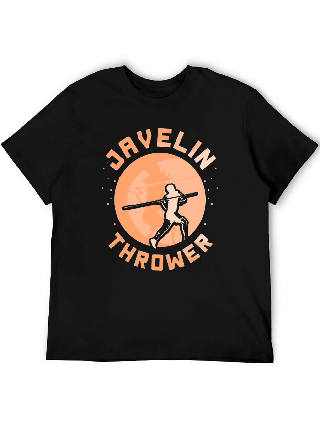 Black Javelin Thrower Graphic Tee - Sporty Black T-Shirt view 5