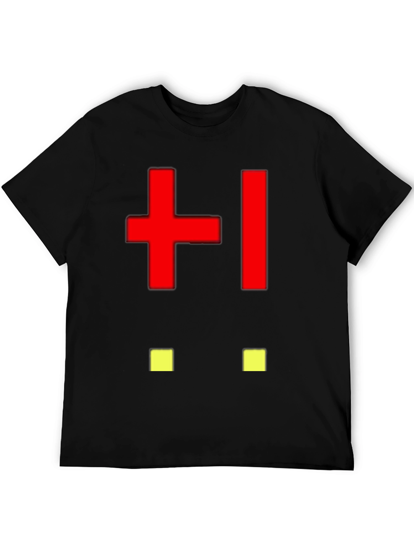Black Abstract Pixelated Face Black T-Shirt view 5