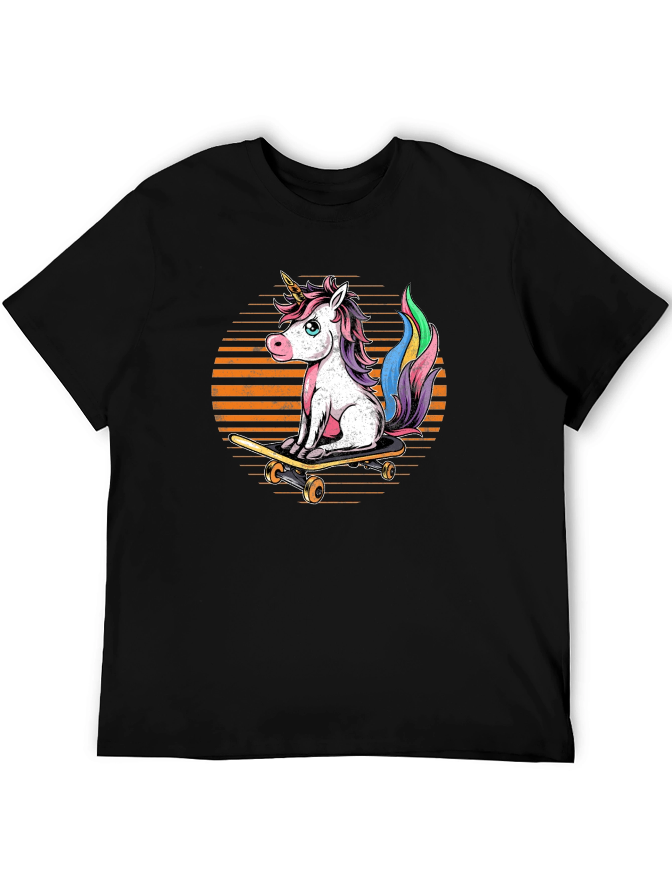 Black Unicorn Skateboarder Graphic Tee - Fun Style view 5