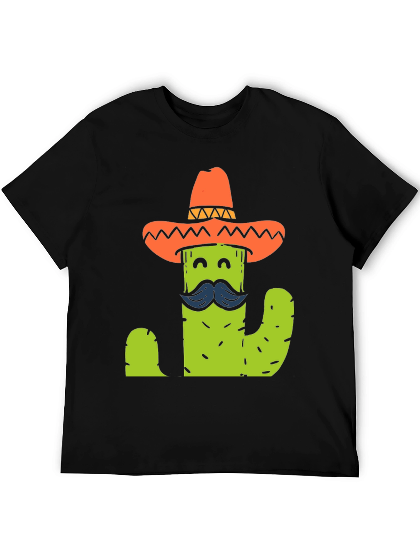 Black Cactus Sombrero T-Shirt - Funny Graphic Tee view 5