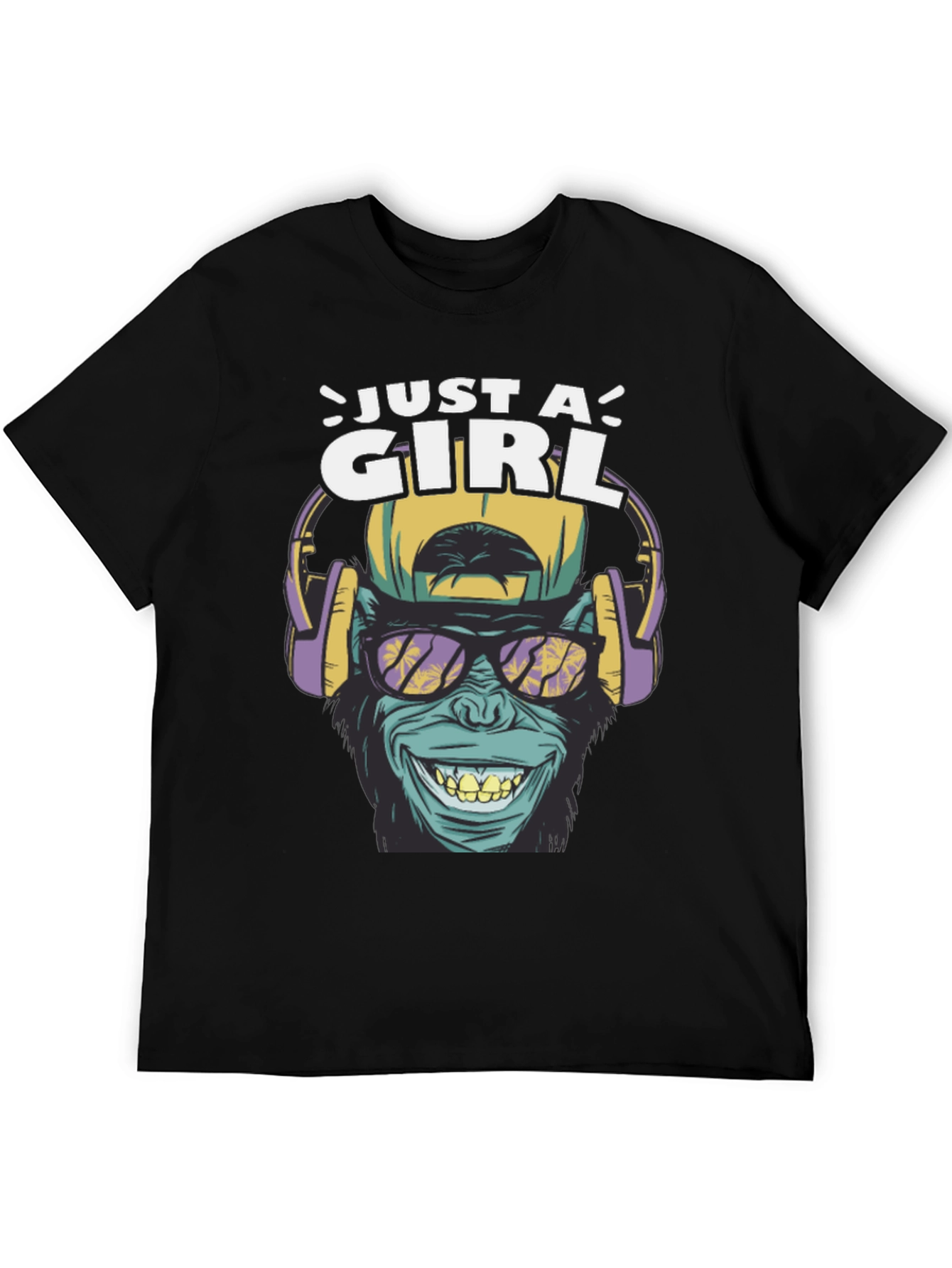 Black Just A Girl Ape Graphic T-Shirt view 5