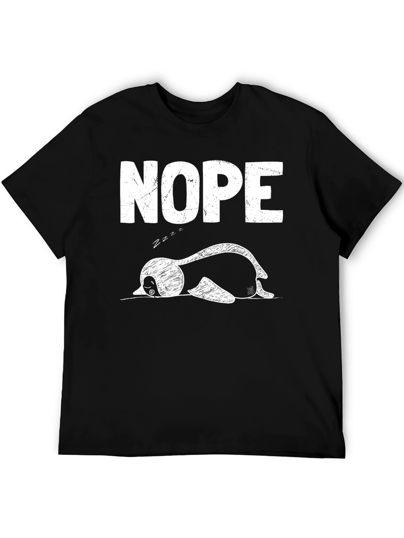 Black Nope Sloth Tee - Relaxed Fit, Comfy Cotton view 5