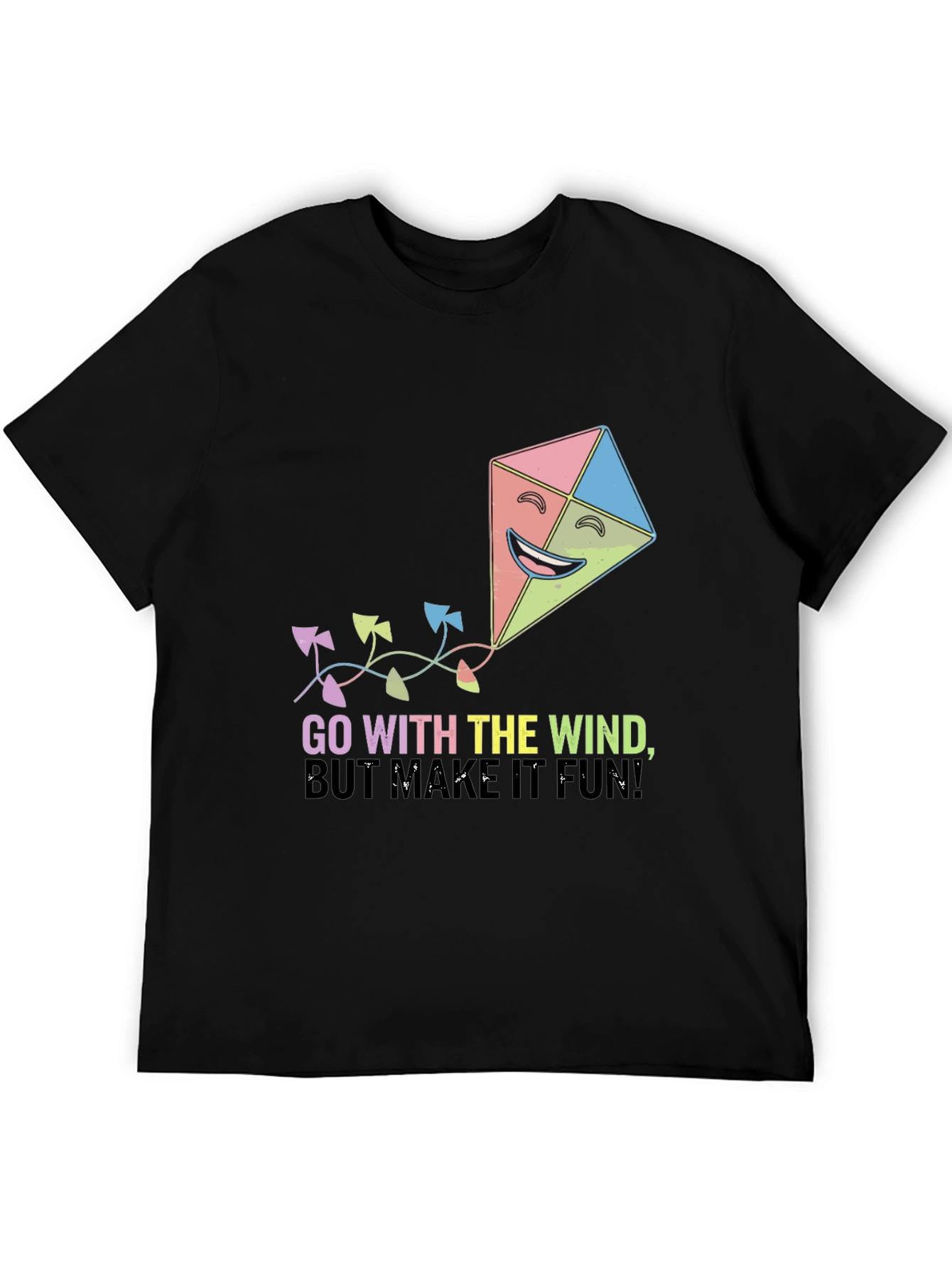 Black Go With The Wind Kite T-Shirt view 5