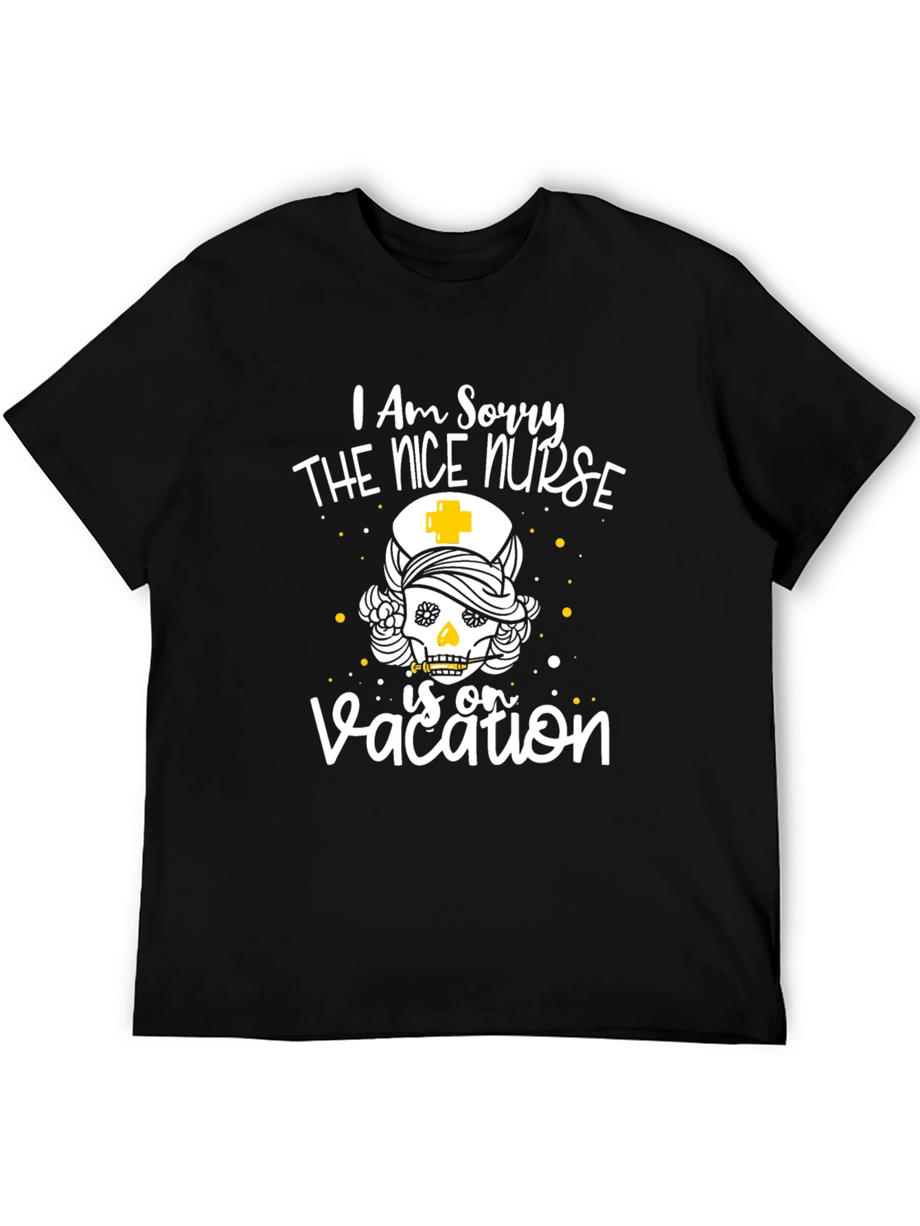 Black Nice Nurse Vacation T-Shirt - Funny Skeleton Tee view 5