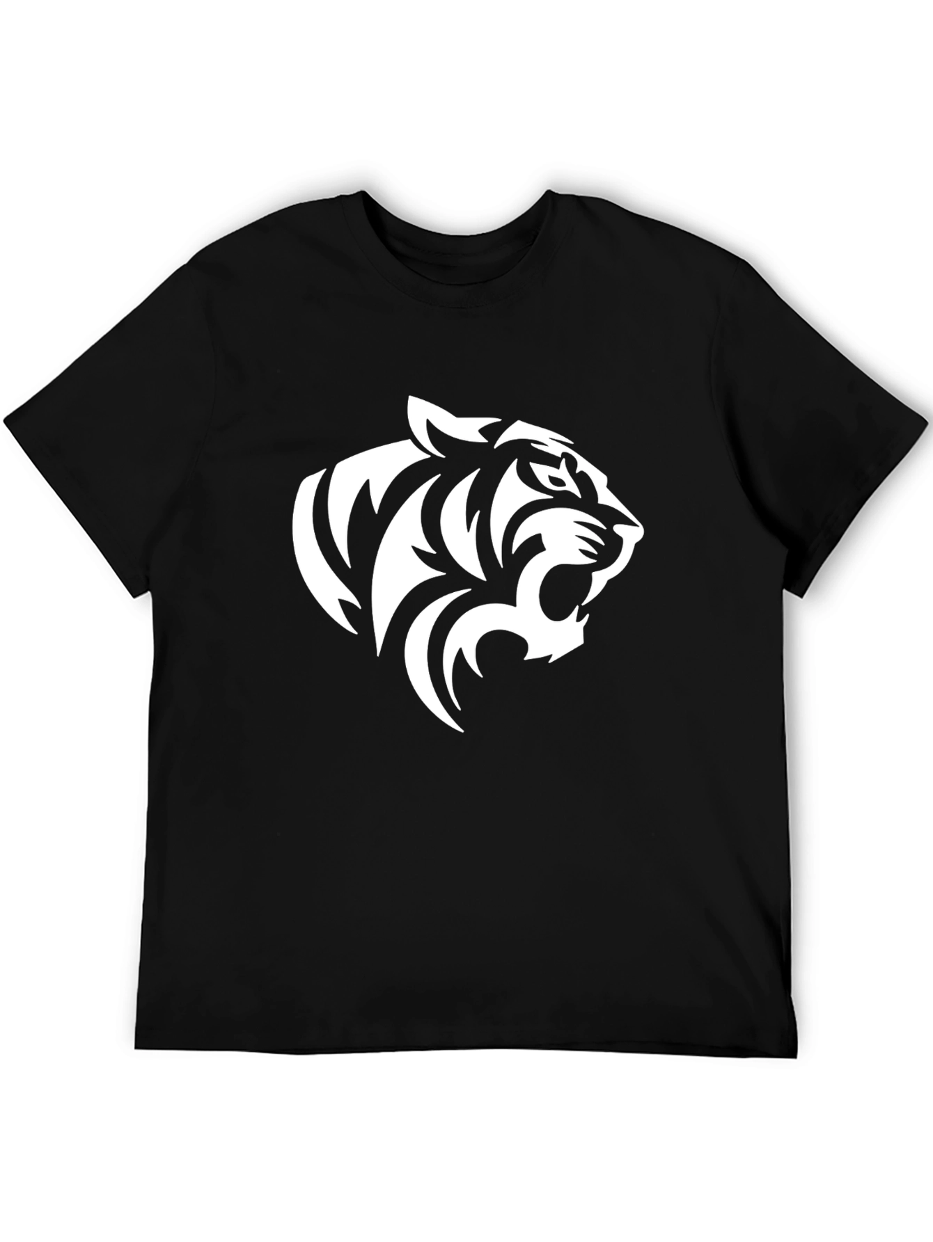 Black Bold Tiger Graphic Tee - Black Cotton Blend Shirt view 5