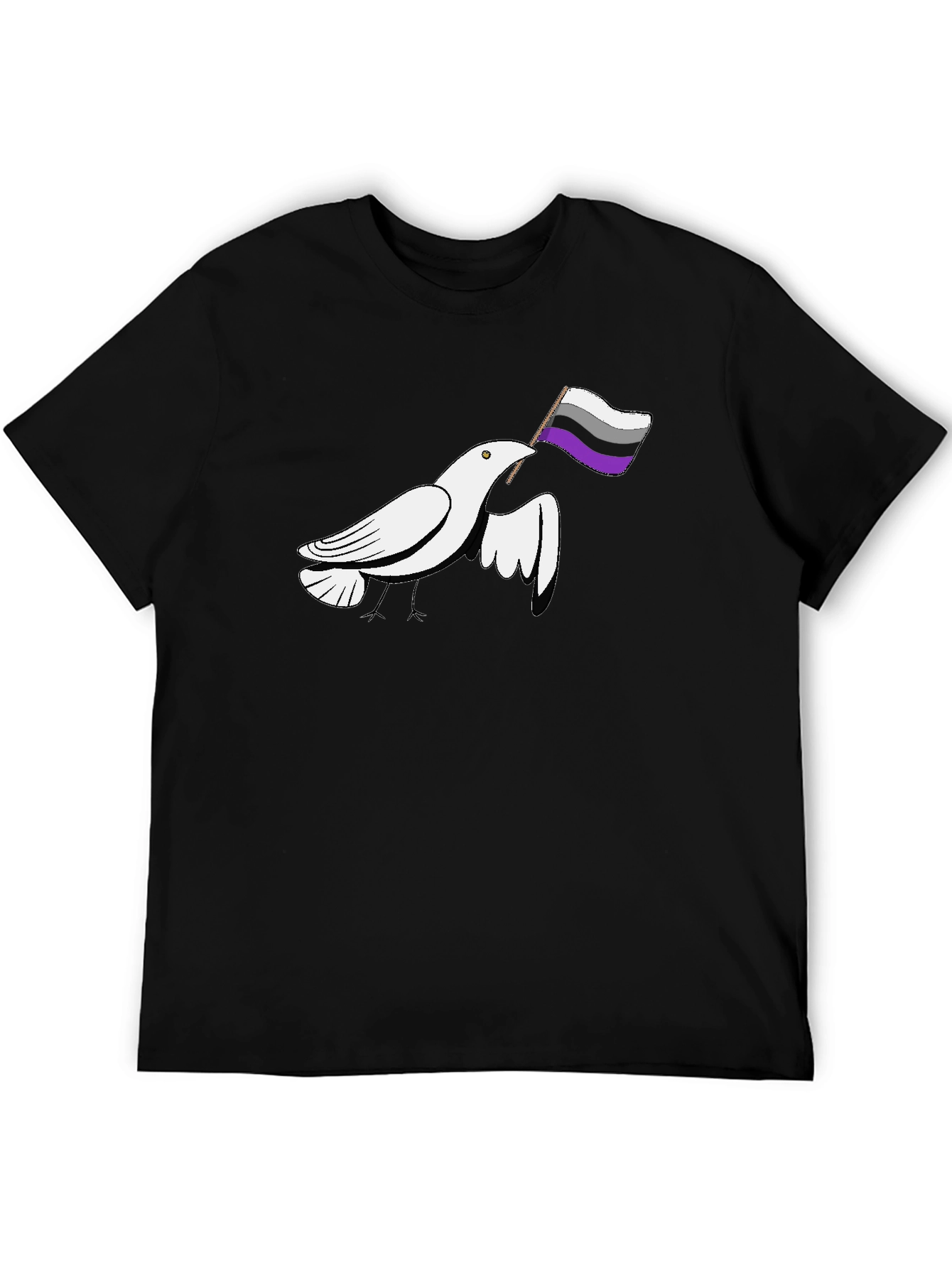 Black Asexual Pride Dove T-Shirt view 5