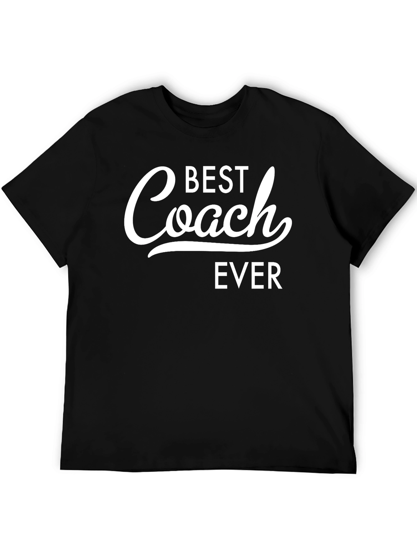 Black Best Coach Ever T-Shirt - Black Cotton Tee view 5
