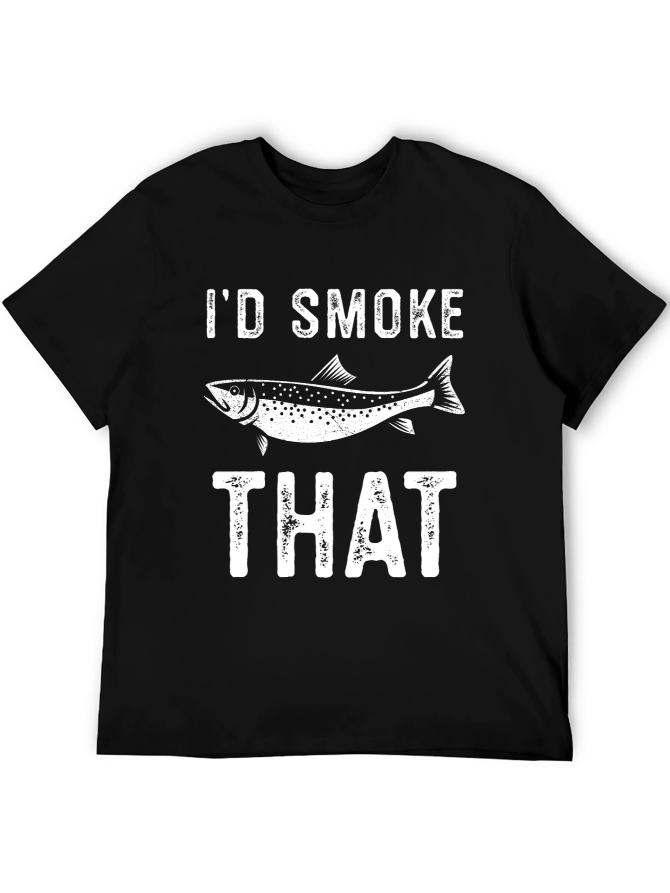 Black I'd Smoke That Funny Fish T-Shirt view 5