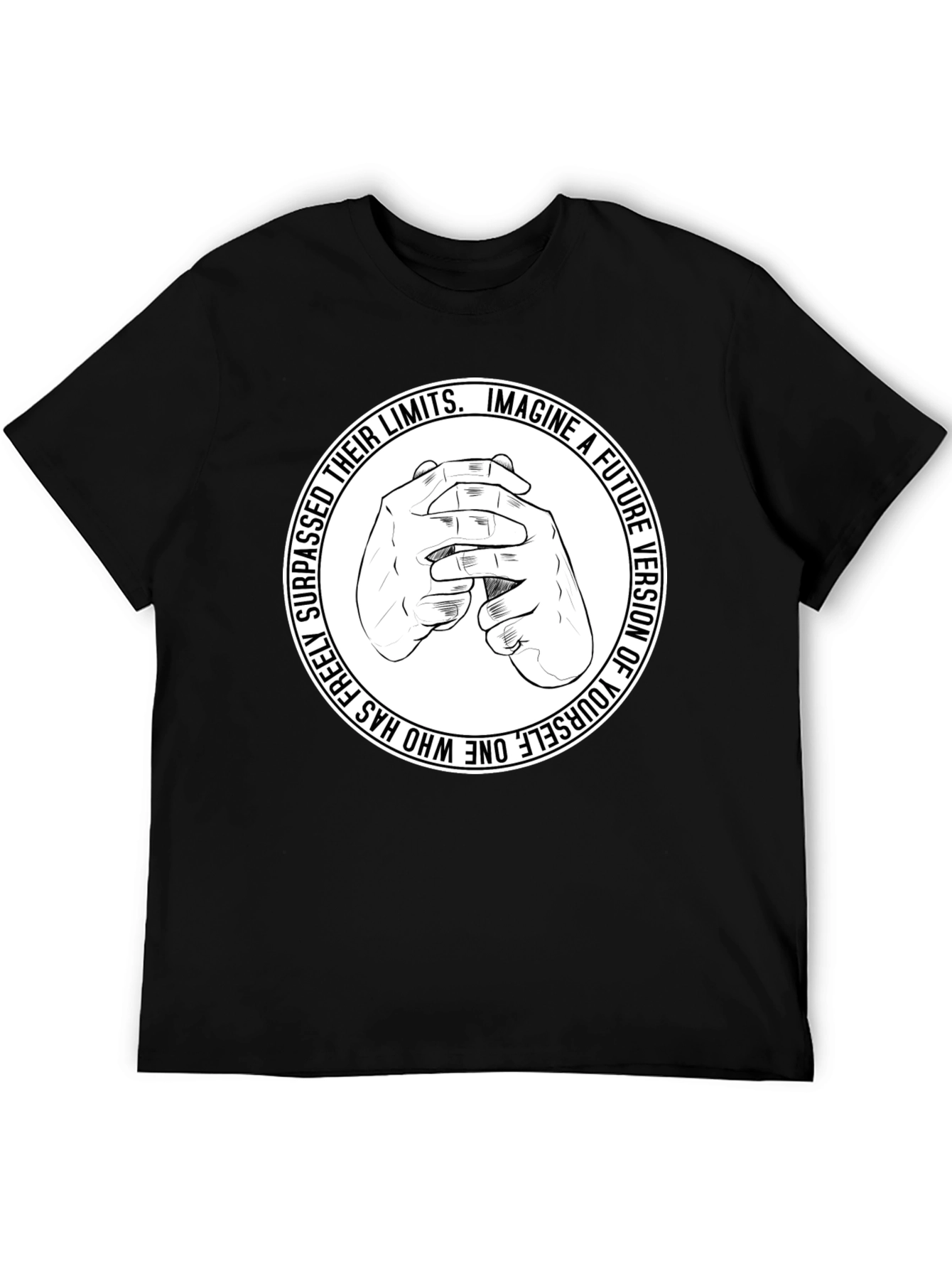 Black Motivational Graphic T-Shirt - Imagine a Future Version view 5