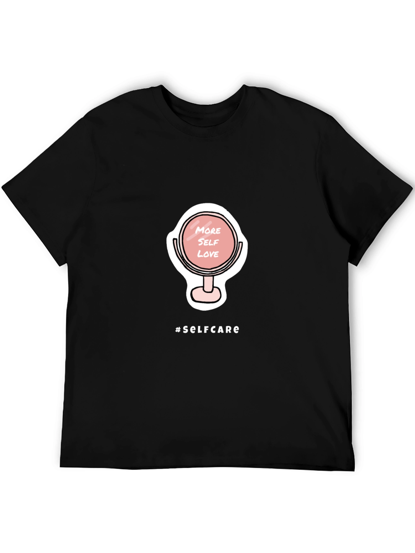 Black Self-Care Mirror Graphic T-Shirt view 5