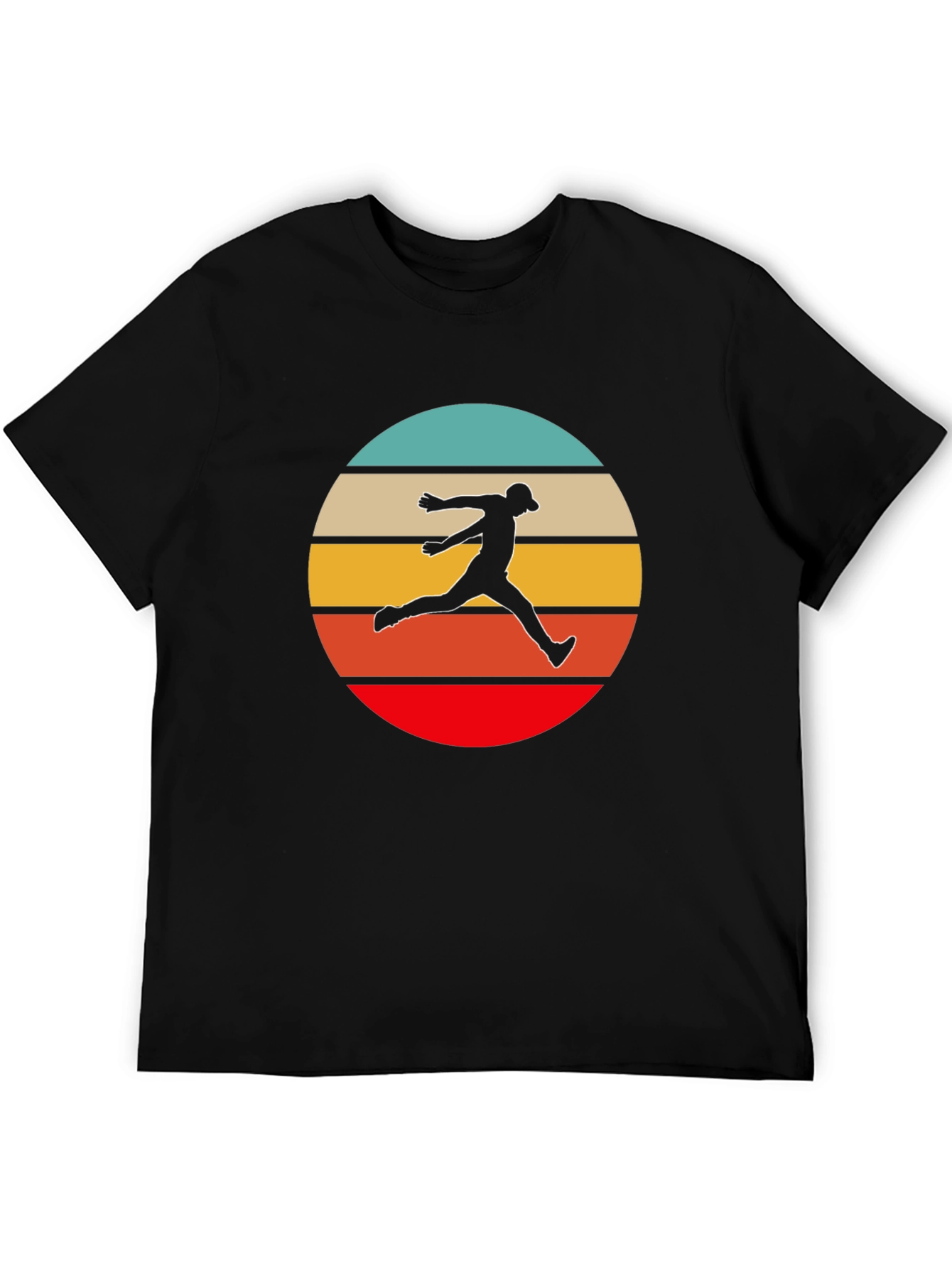 Black Retro Runner T-Shirt - Vintage Style Athletic Tee view 5