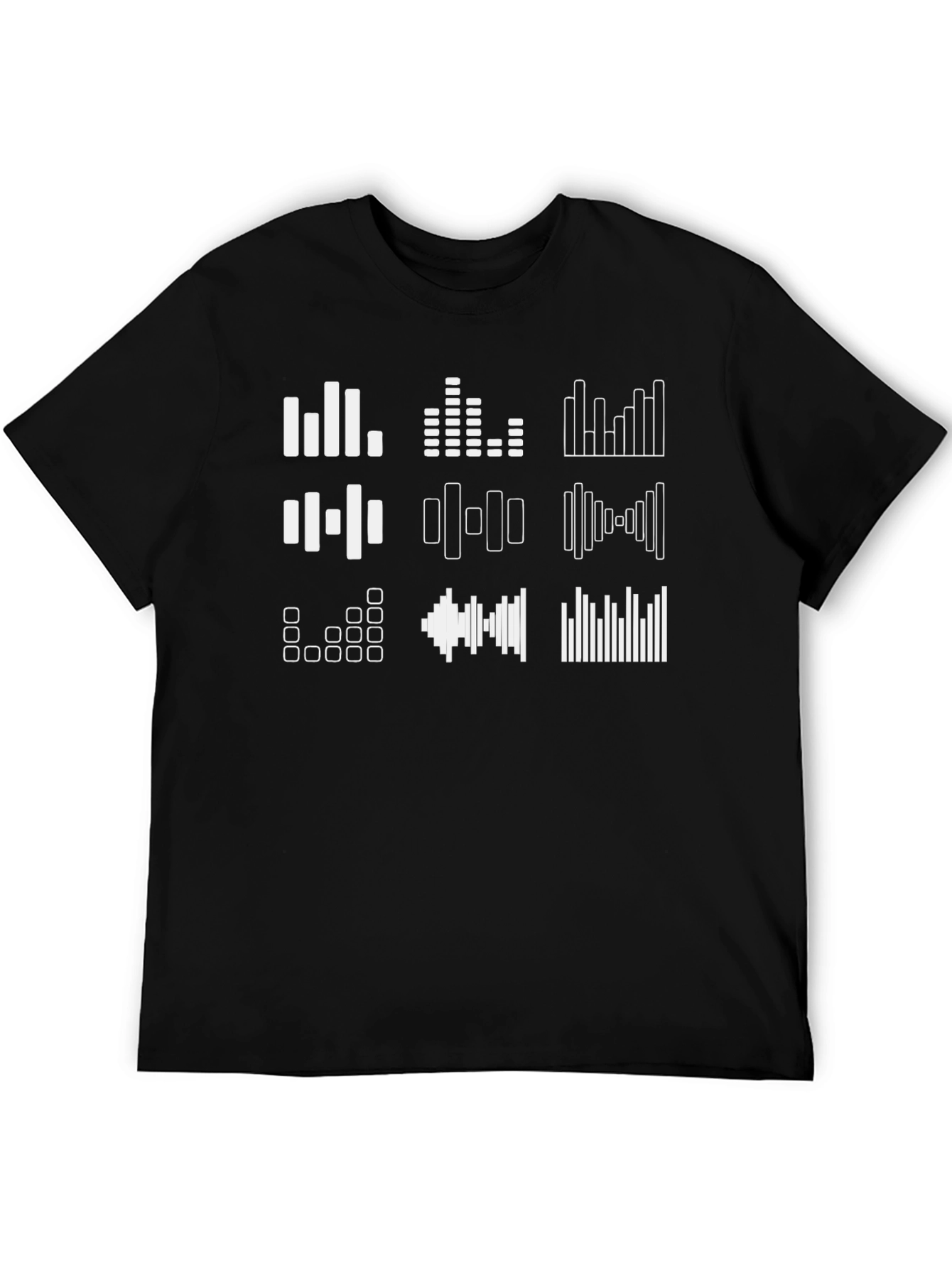 Black Sound Wave Graphic T-Shirt - Black view 5