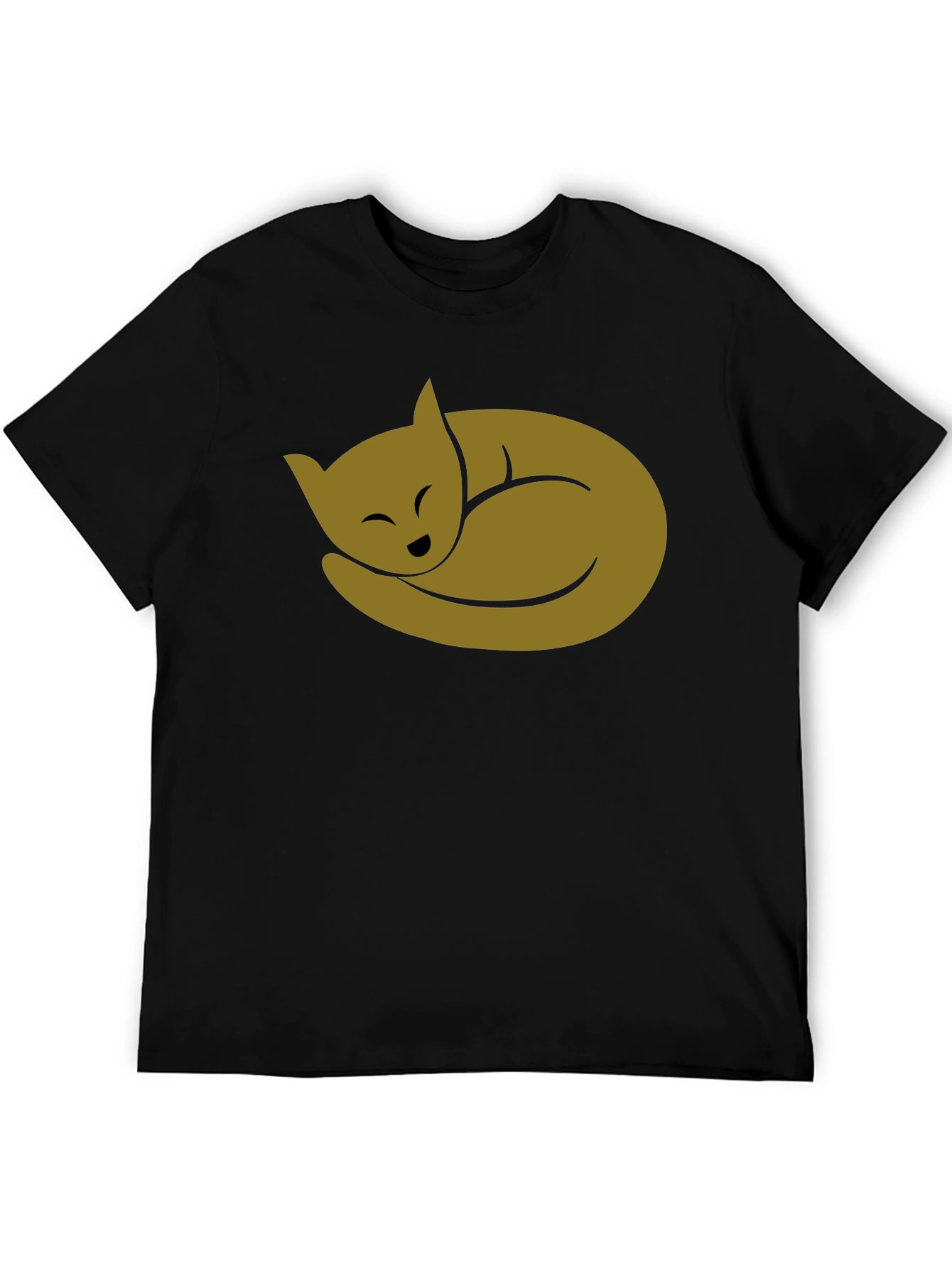 Black Cozy Cat Black T-Shirt - Soft Cotton Blend view 5