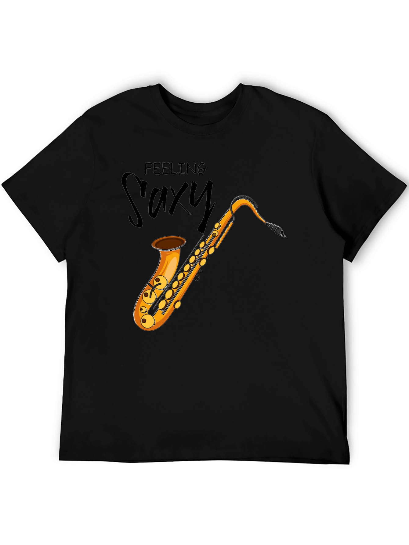 Black Feeling Saxy Black Graphic Tee view 5