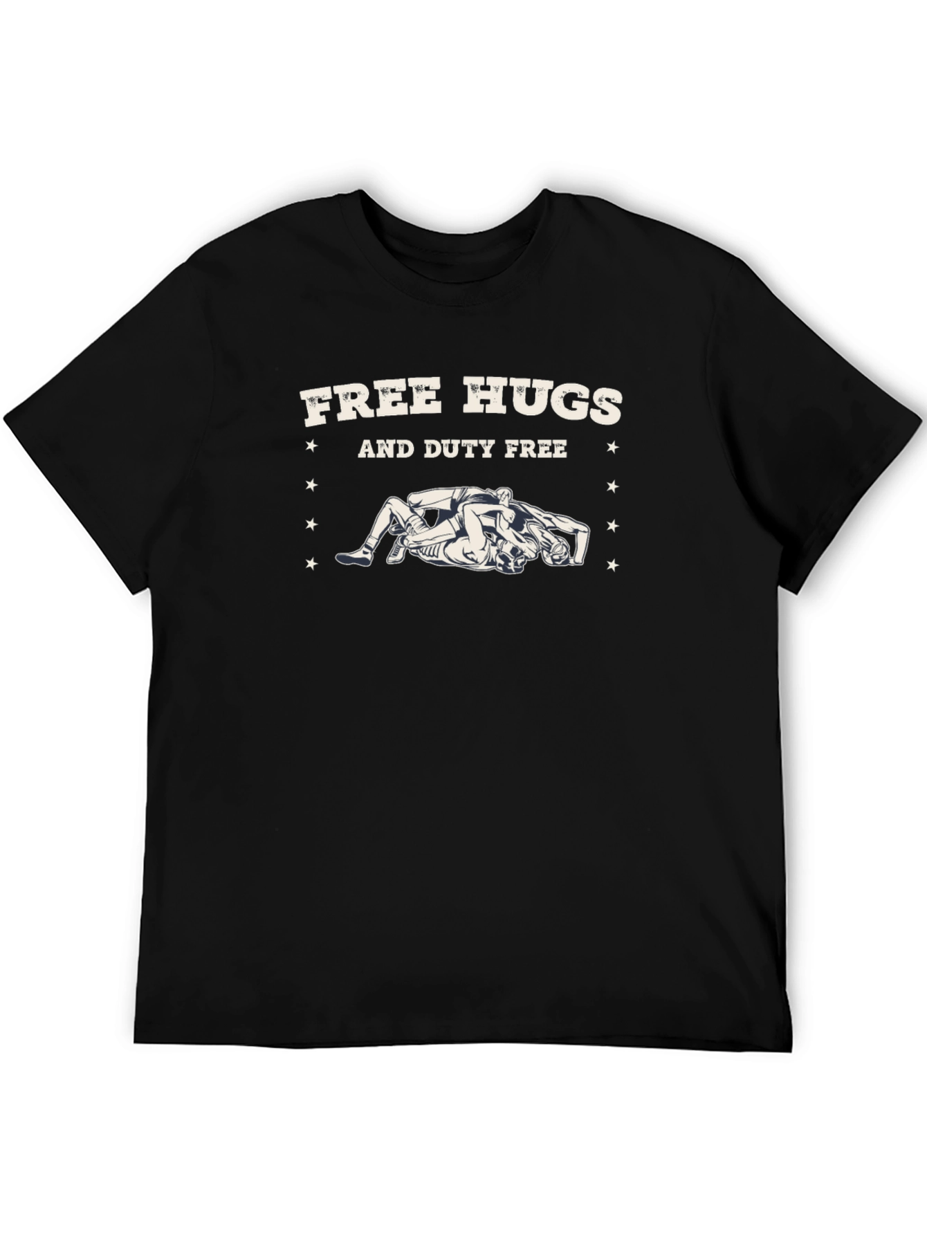 Black Free Hugs and Duty Free Black T-Shirt view 5