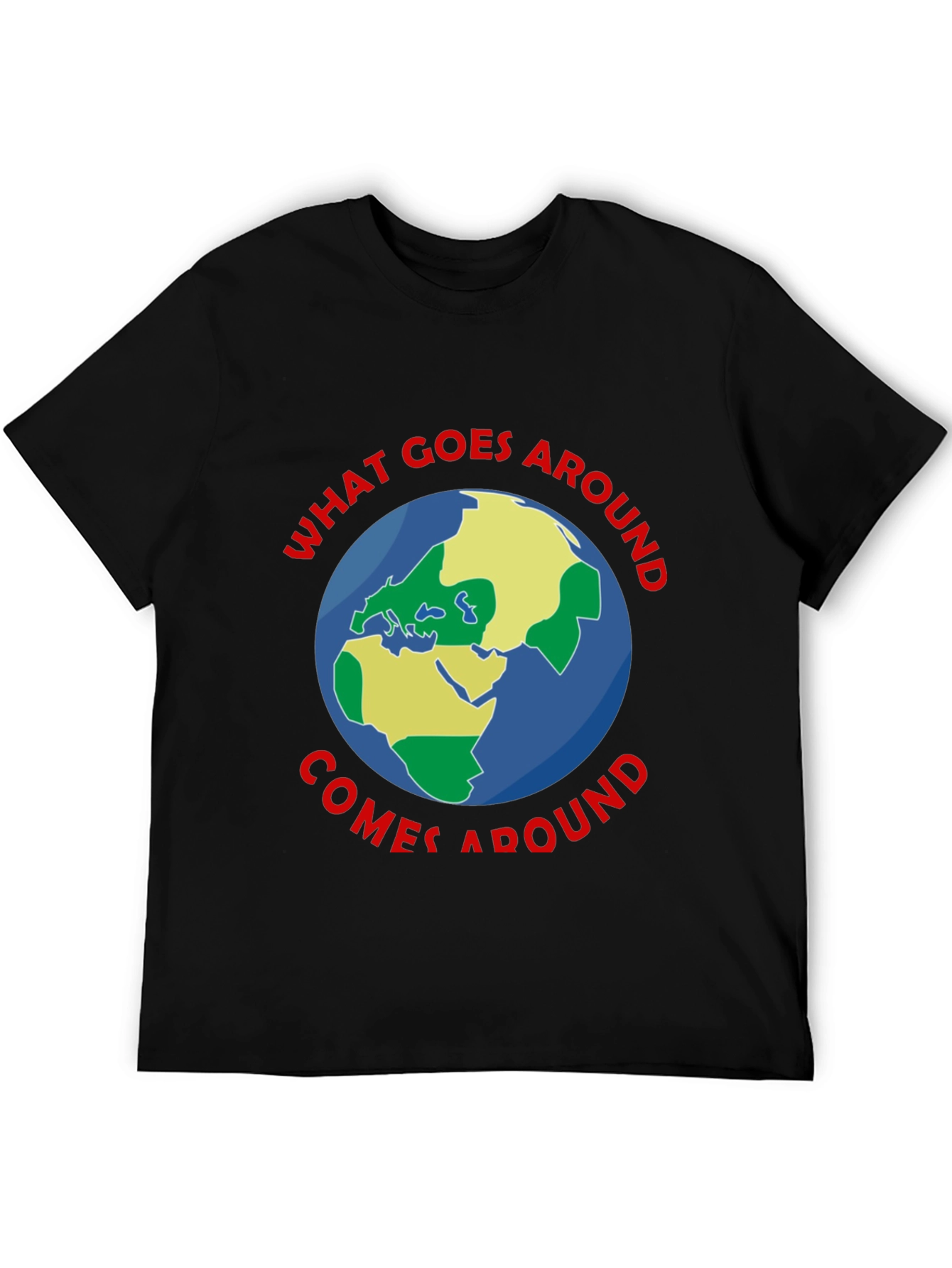 Black What Goes Around T-Shirt - Earth Graphic Tee view 5