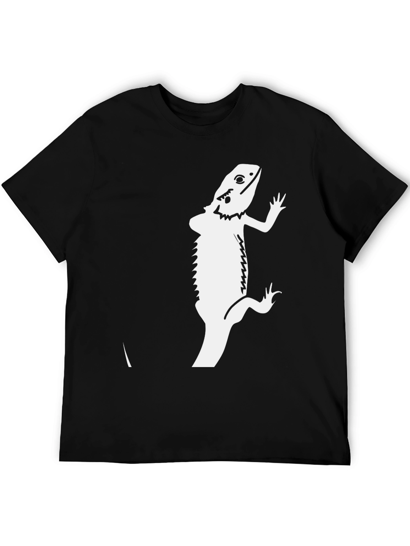 Black Bearded Dragon Graphic Tee - Black Cotton T-Shirt view 5