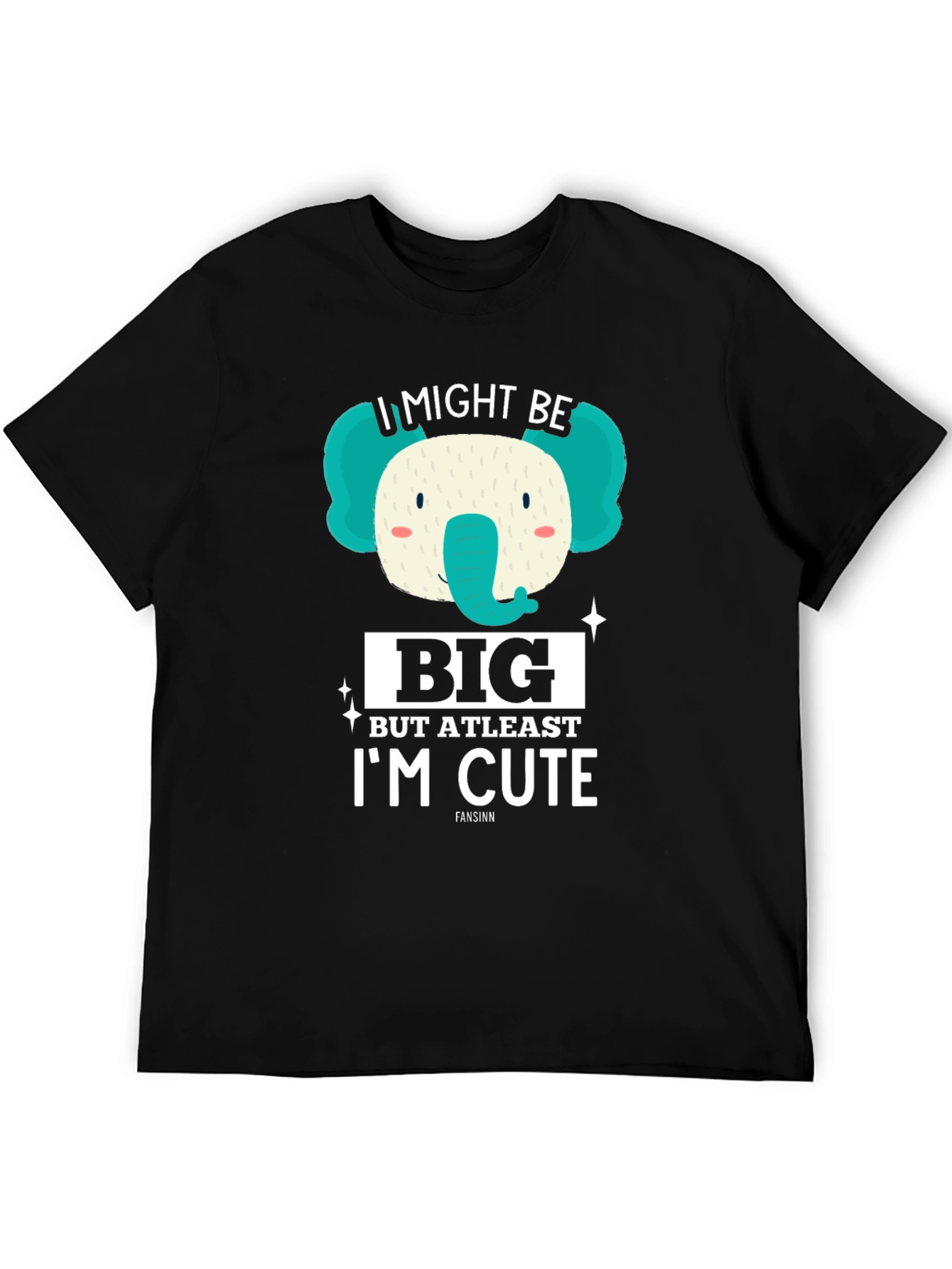 Black I Might Be Big But At Least I'm Cute Elephant T-Shirt view 5