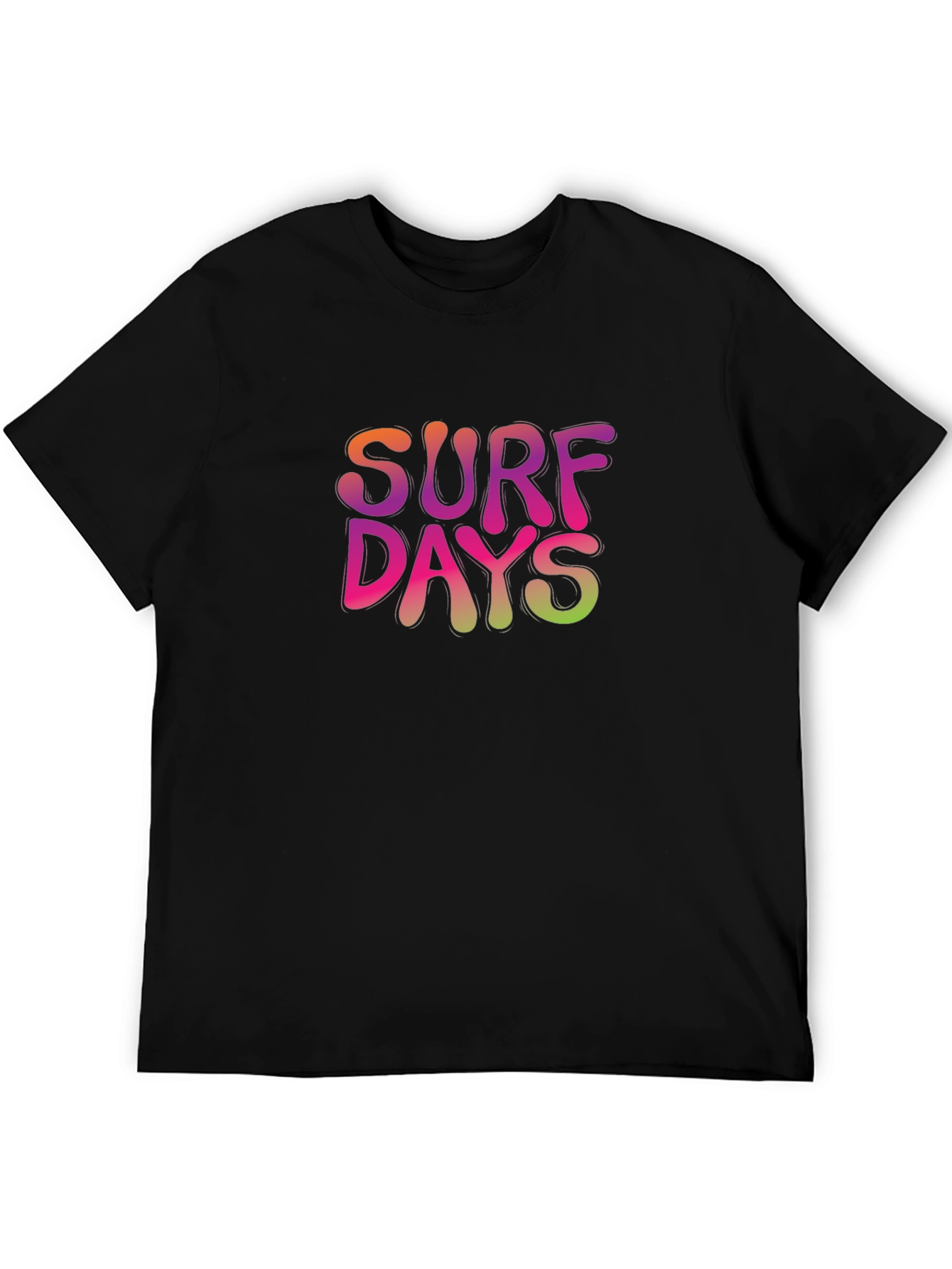 Black Surf Days Graphic Tee - Black Cotton T-Shirt view 5