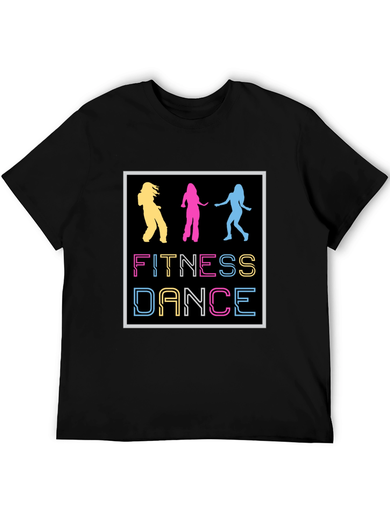 Black Fitness Dance Graphic T-Shirt view 5