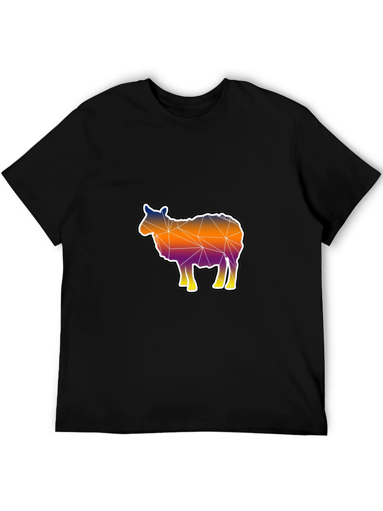 Black Geometric Sheep Graphic Tee - Modern Art Shirt view 5