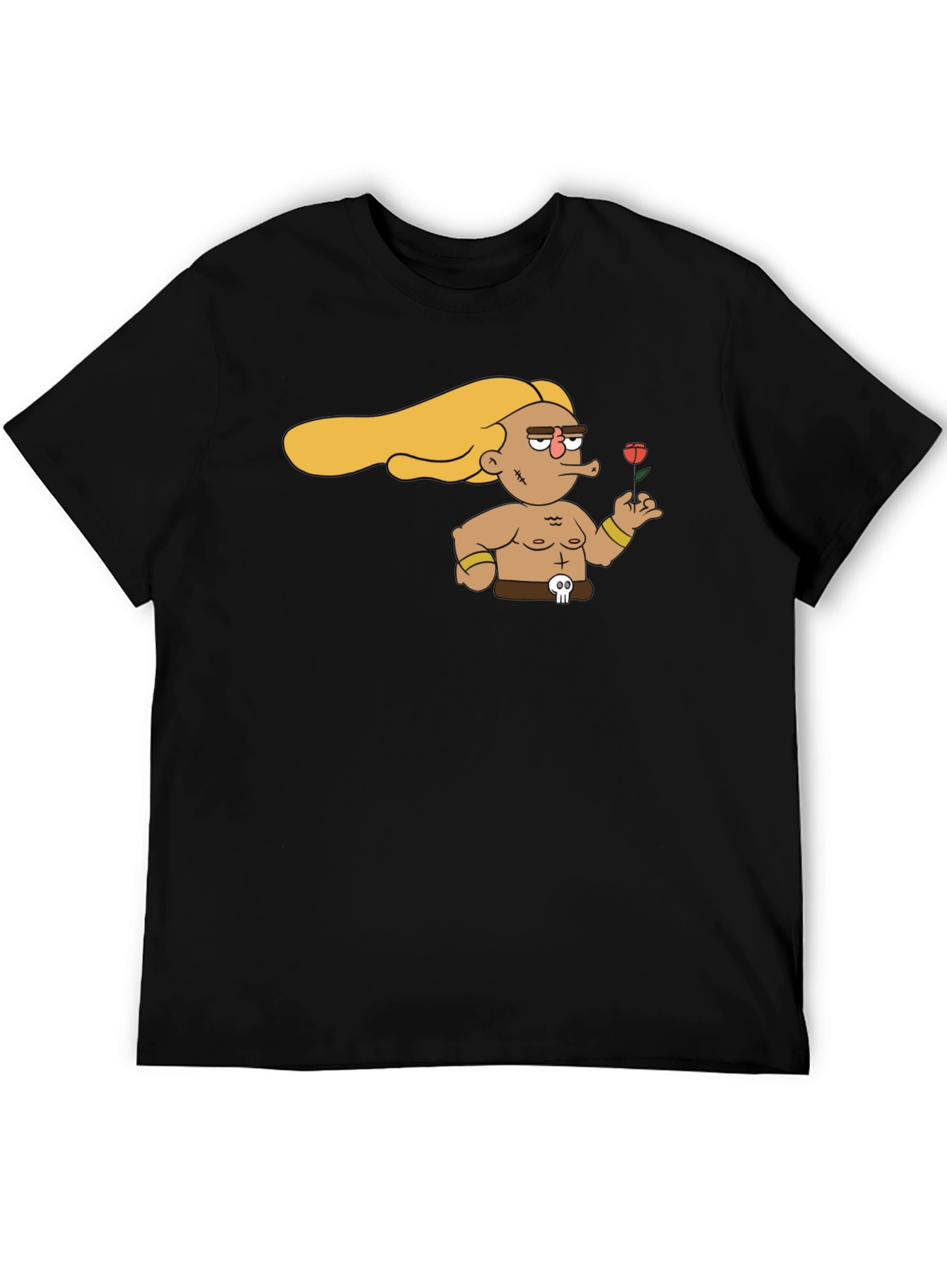 Black Cartoon Warrior T-Shirt - Unique Graphic Tee view 5