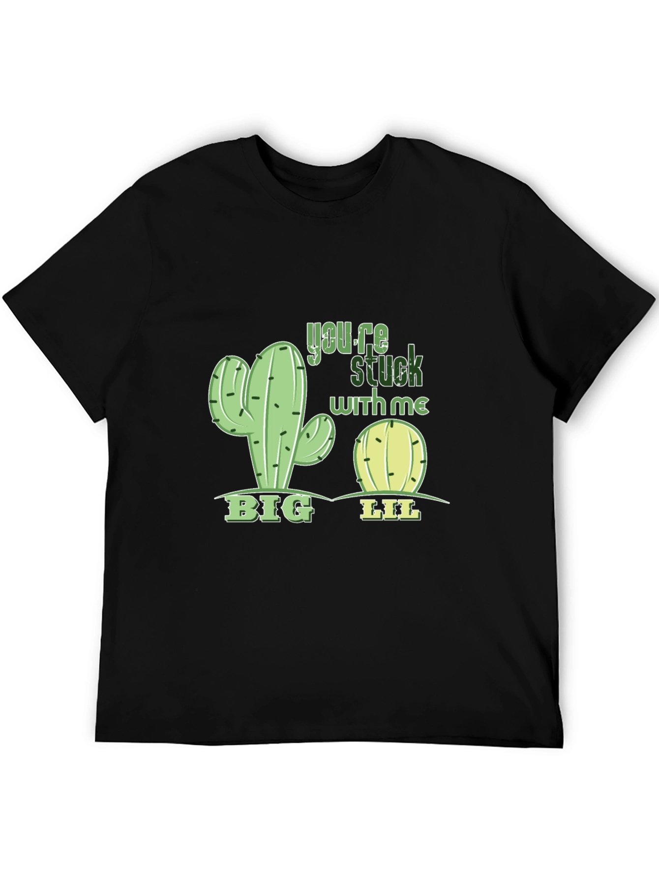 Black Funny Cactus You're Stuck With Me T-Shirt view 5