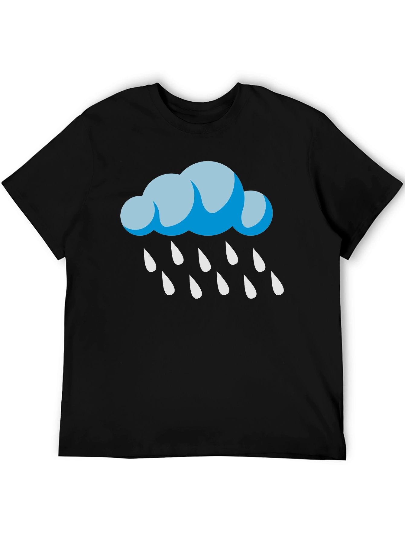 Black Rain Cloud Graphic T-Shirt - Black Cotton Tee view 5
