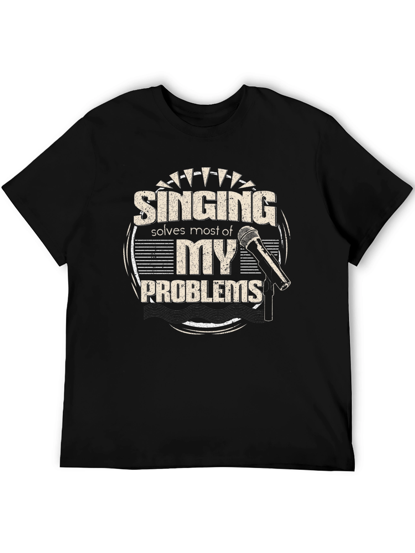 Black Singing Solves Problems T-Shirt view 5