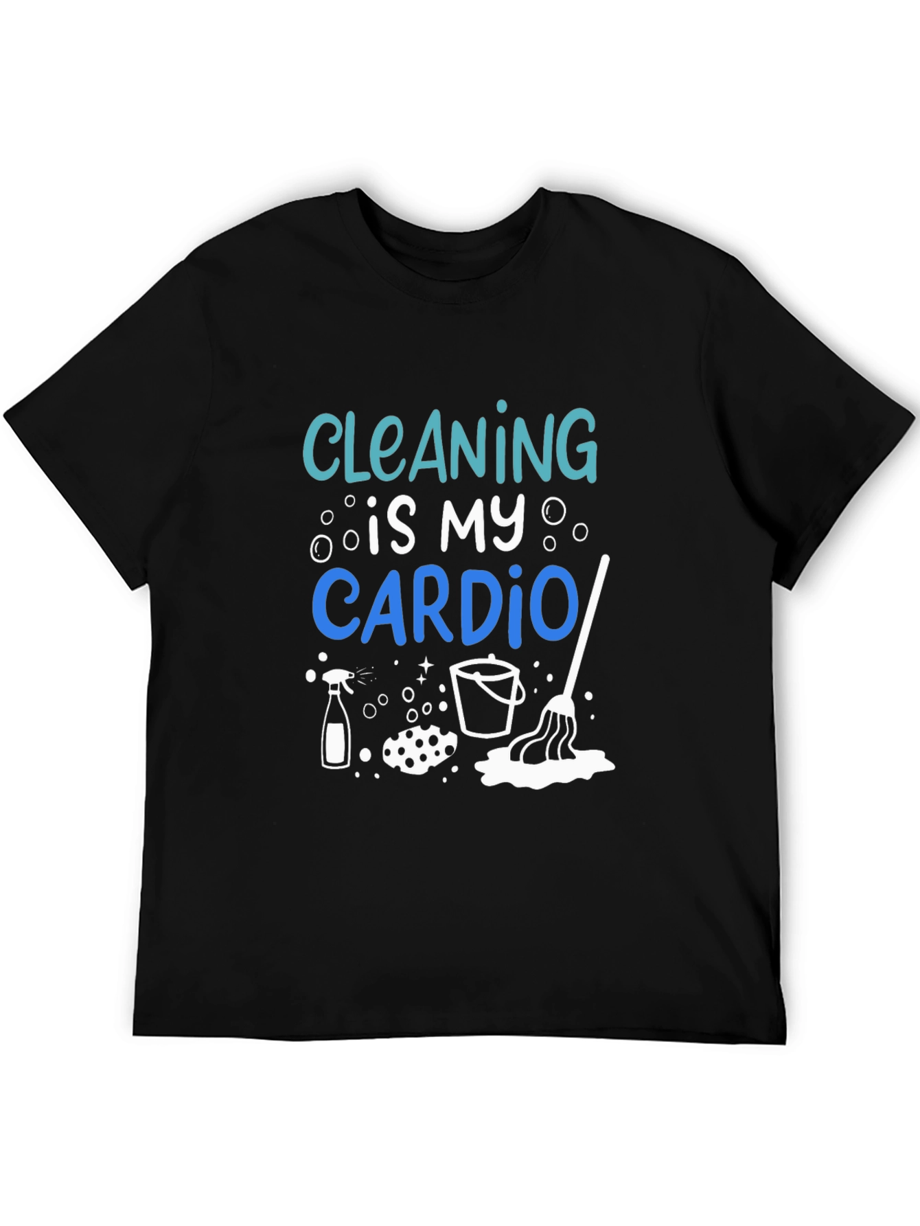Black Cleaning is My Cardio T-Shirt view 5