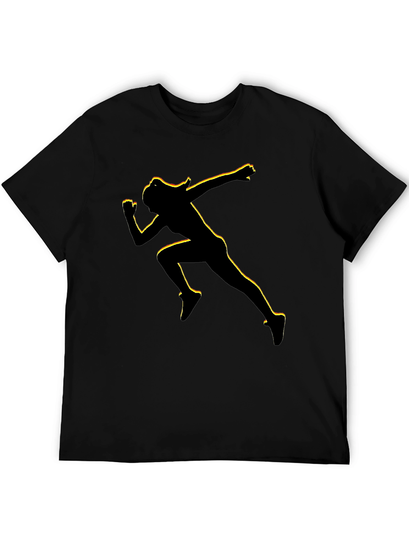 Black Runner Graphic Tee - Black Cotton Blend view 5