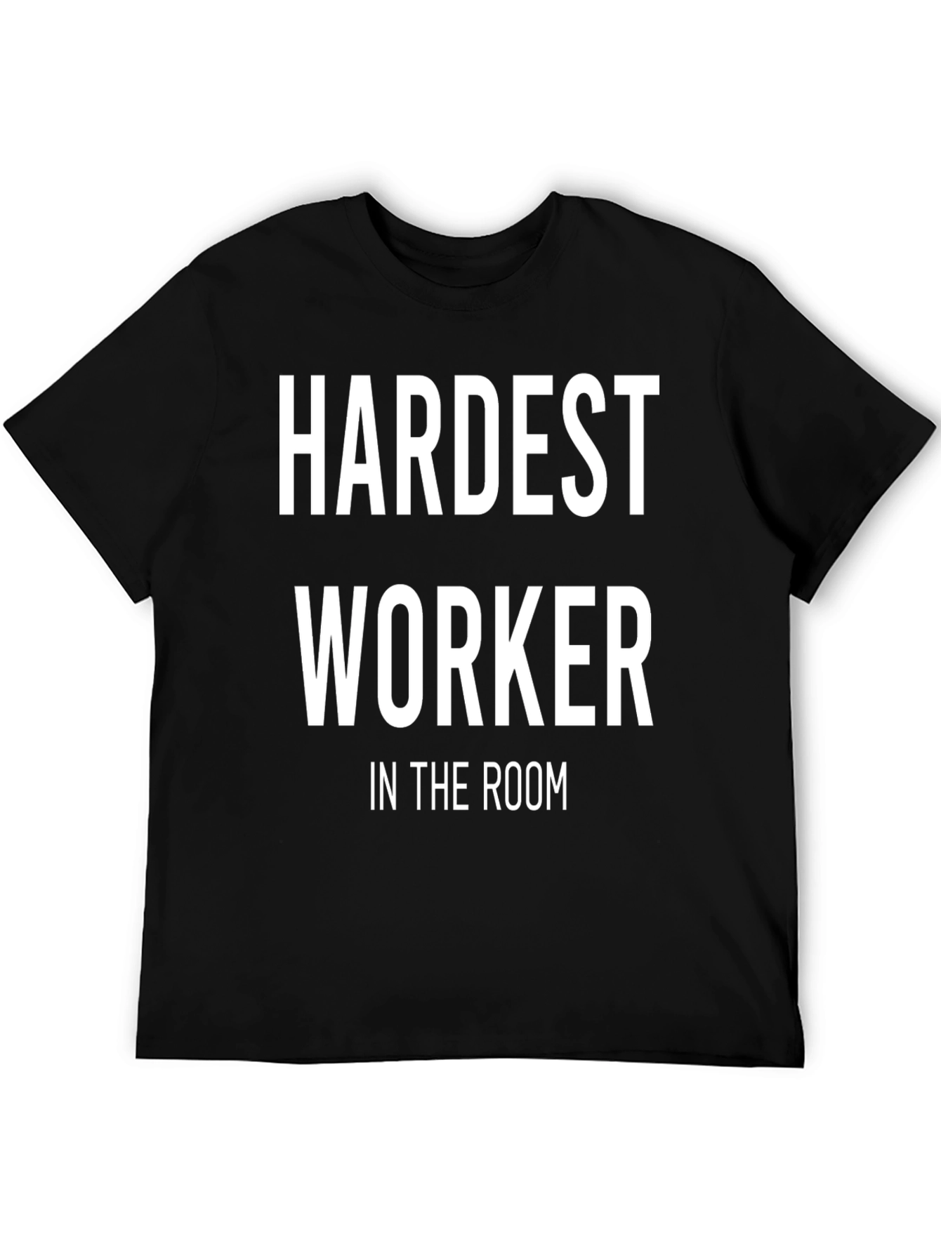 Black Hardest Worker in the Room Graphic Tee - Black view 5